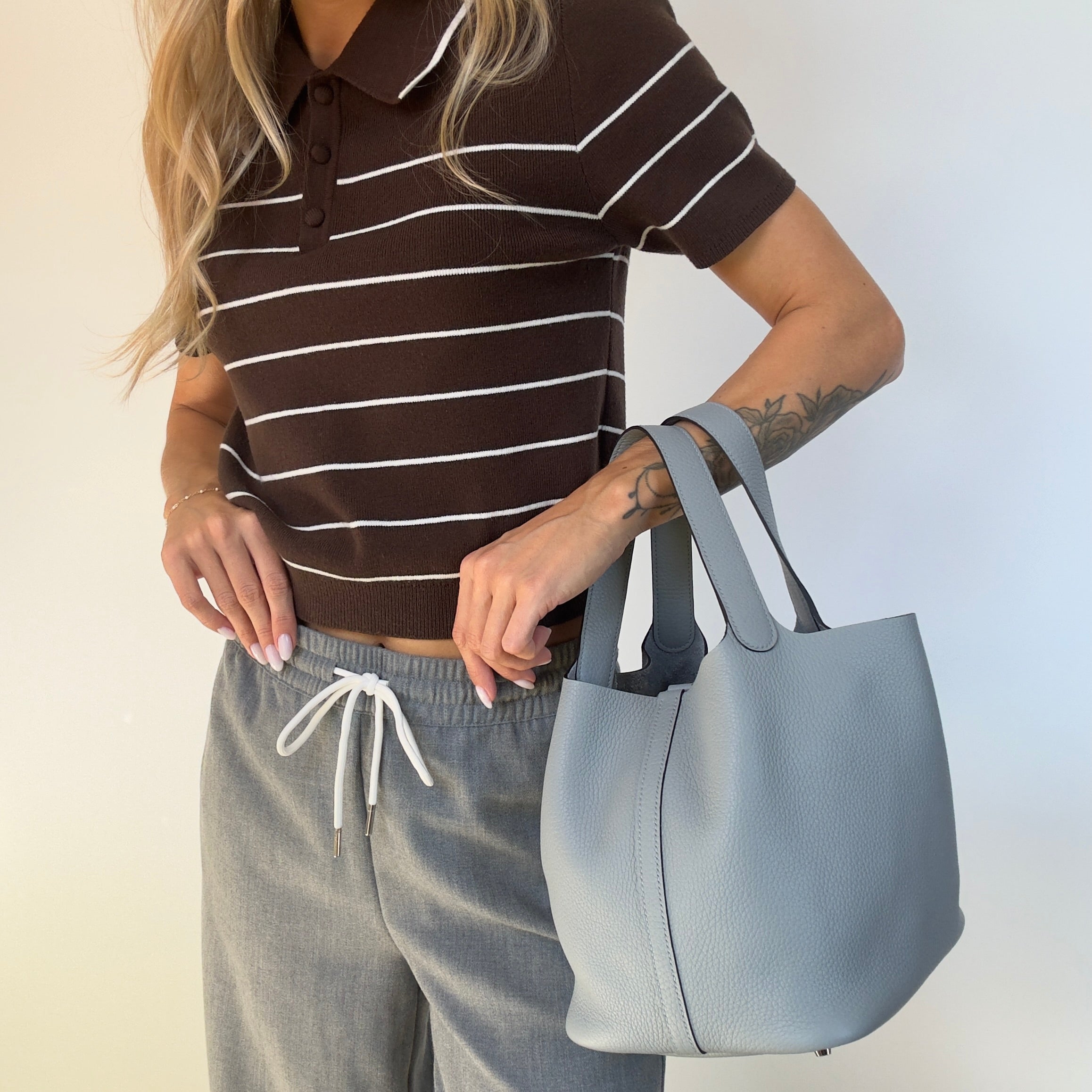 Hermes 2025 Clemence Picotin Lock 22 Gris Pantin