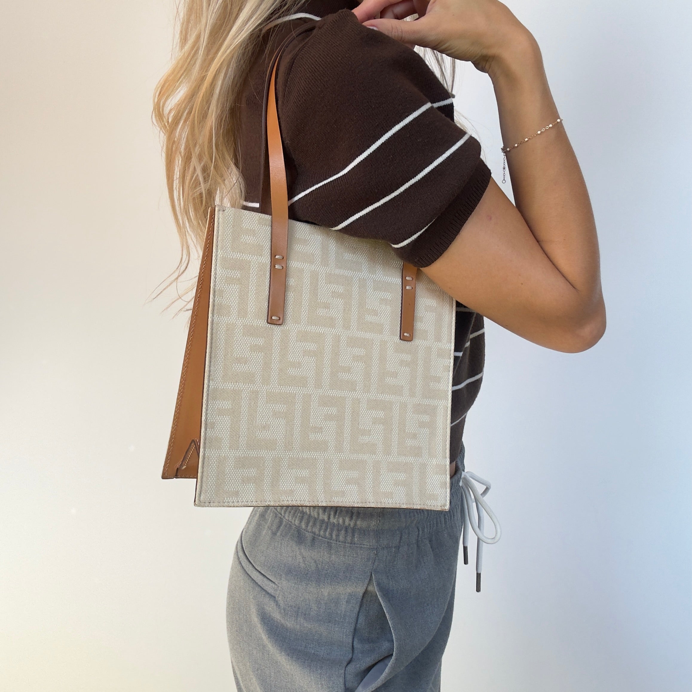 Vintage Fendi Zucca FF Shoulder Bag