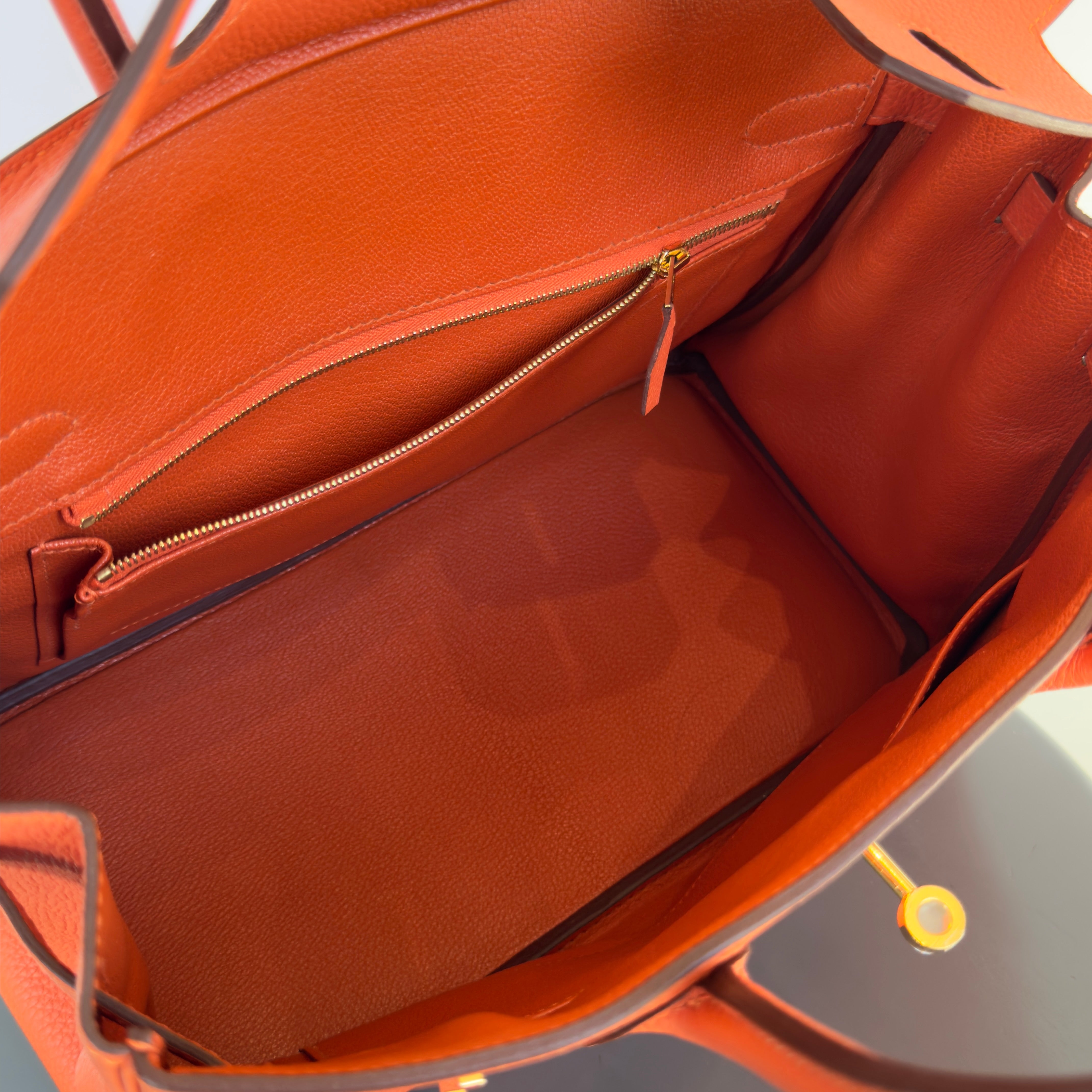 Hermes Birkin 30 Feu Togo Gold Hardware 2017