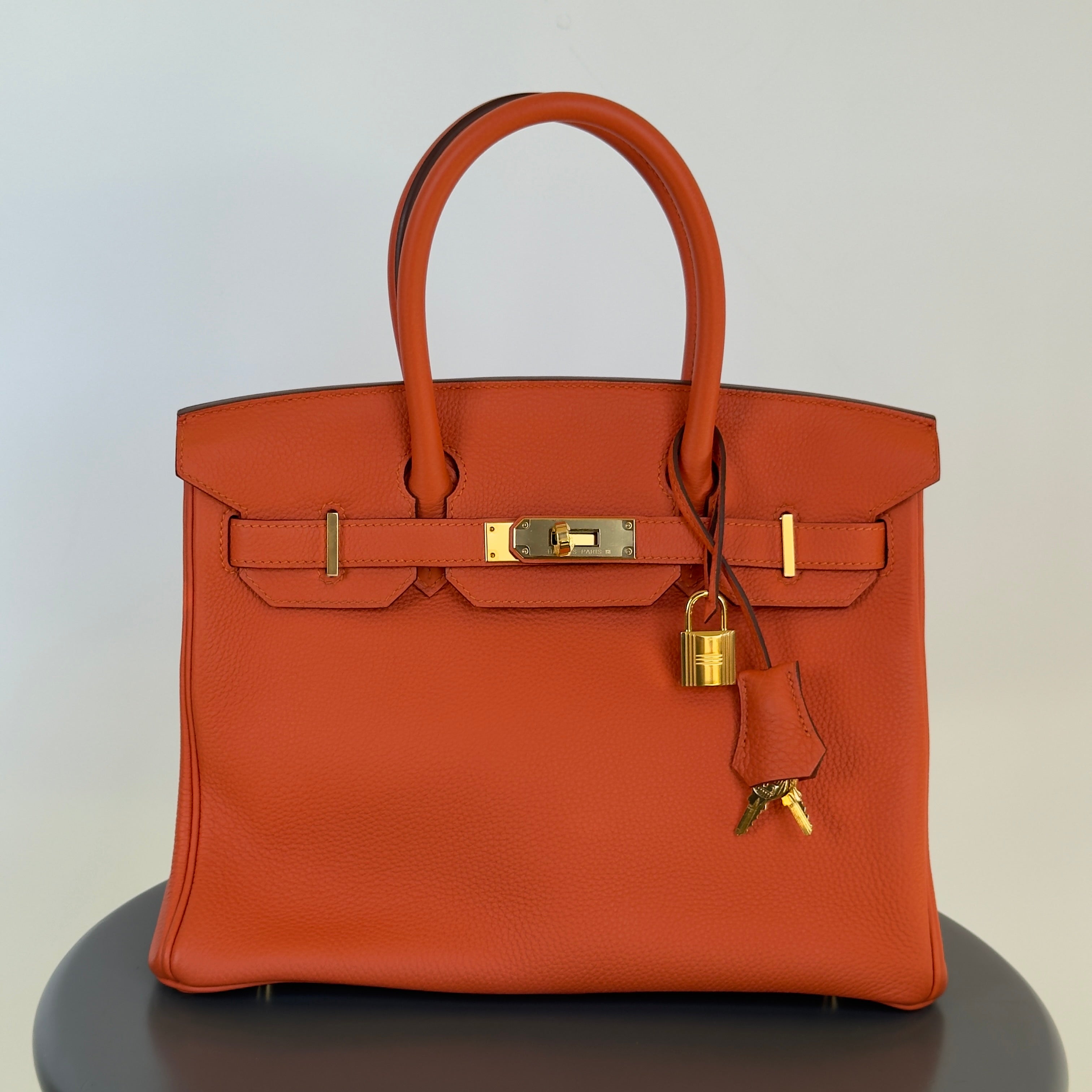 Hermes Birkin 30 Feu Togo Gold Hardware 2017