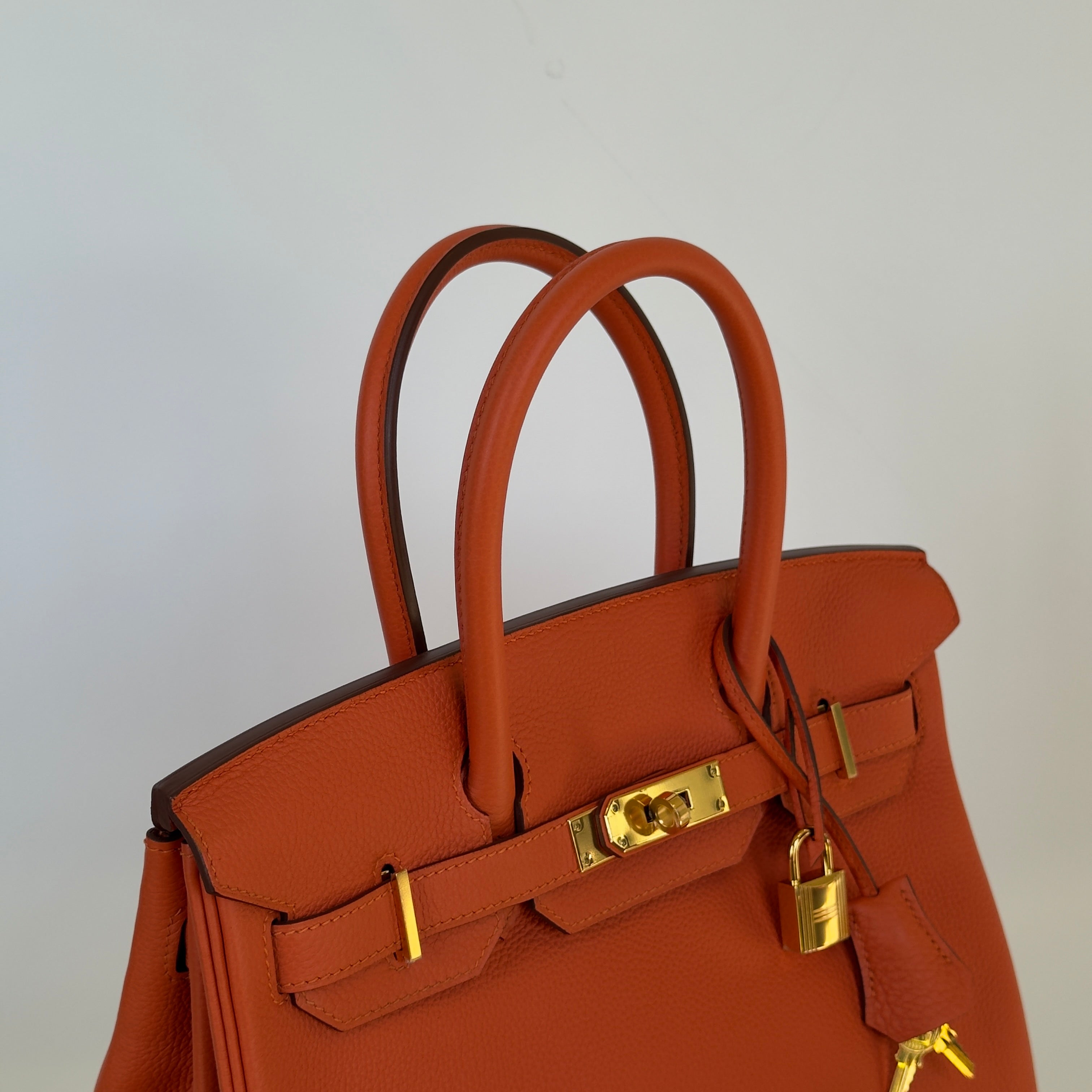 Hermes Birkin 30 Feu Togo Gold Hardware 2017