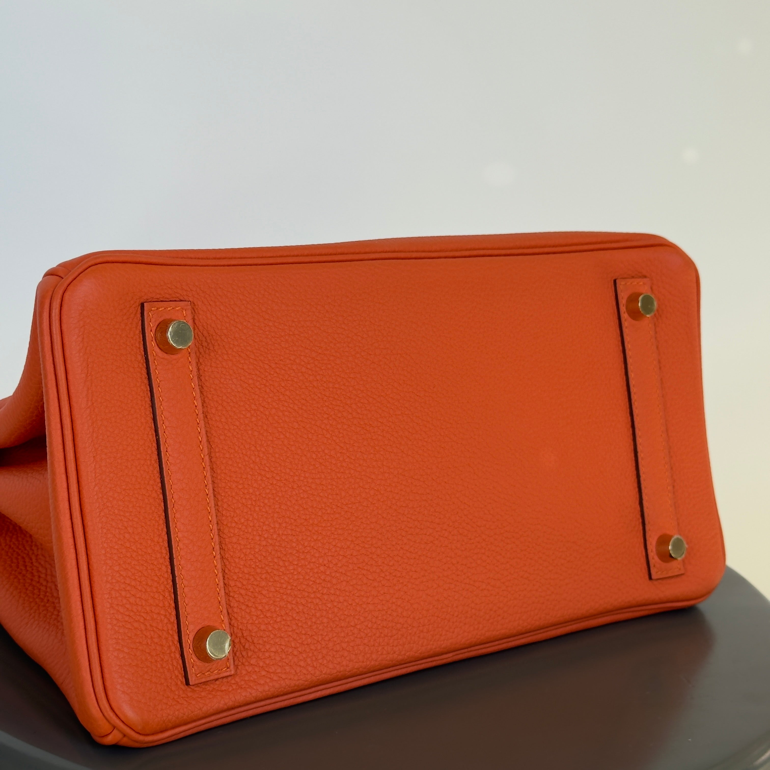 Hermes Birkin 30 Feu Togo Gold Hardware 2017