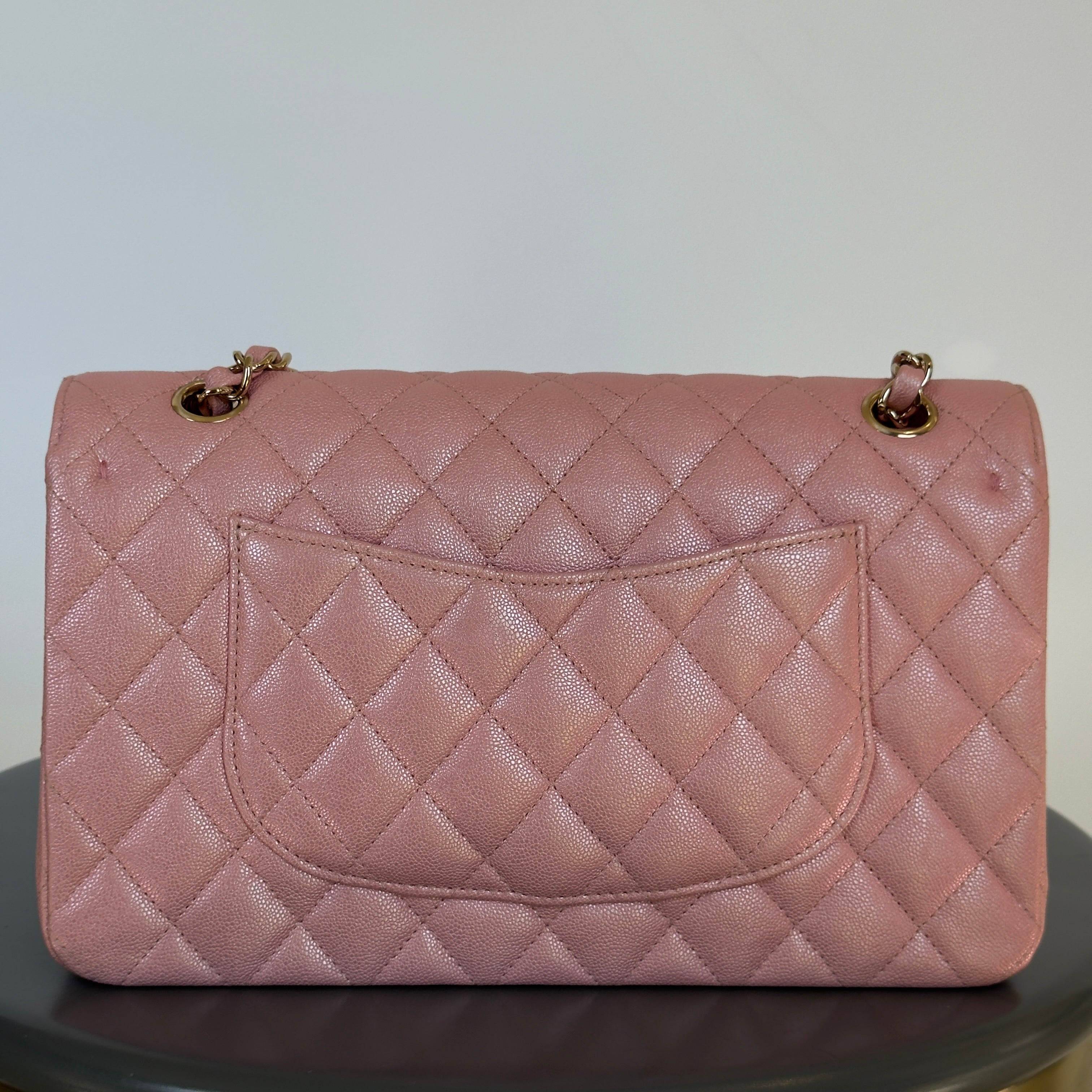 Chanel 19S Iridescent Pink Medium Classic Flap 2019