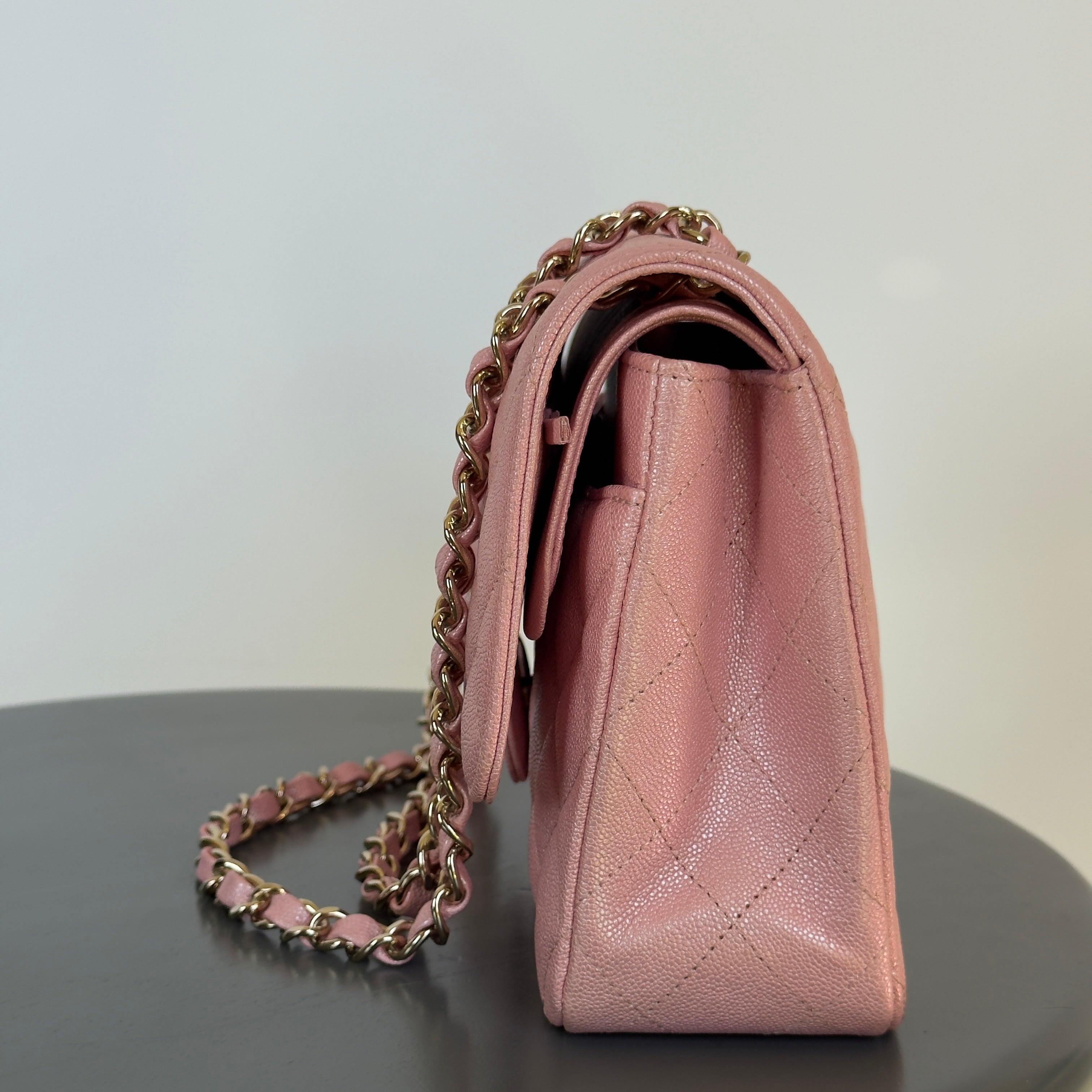 Chanel 19S Iridescent Pink Medium Classic Flap 2019