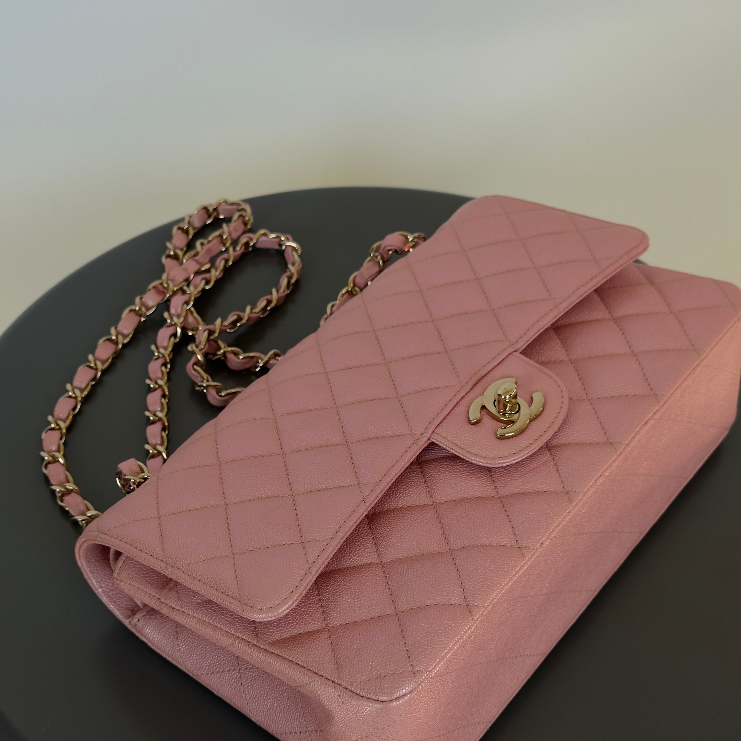 Chanel 19S Iridescent Pink Medium Classic Flap 2019