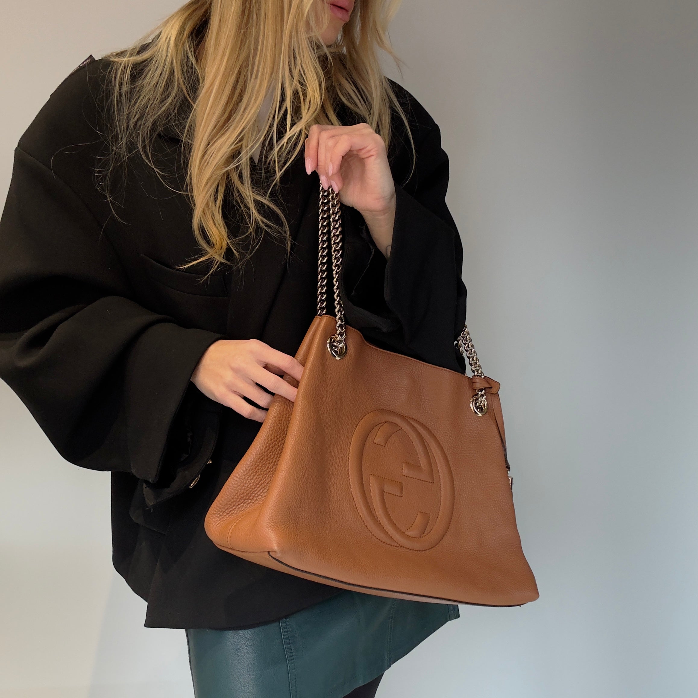 Gucci Brown Interlocking GG Soho Medium Bag - Queen May