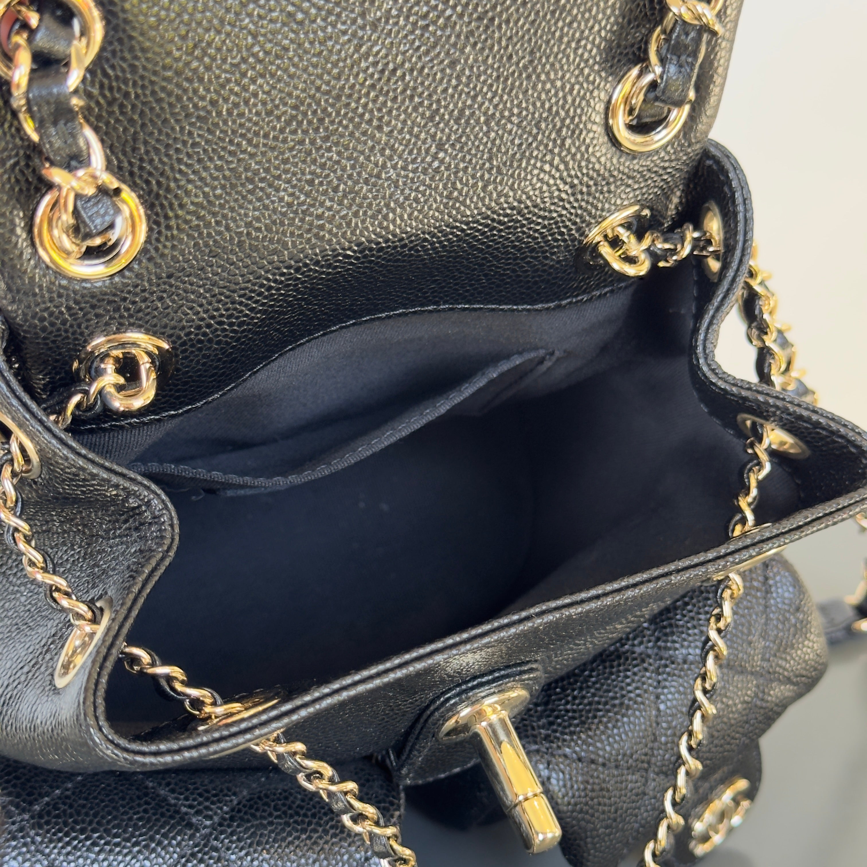 Chanel Duma Backpack Black Caviar Leather