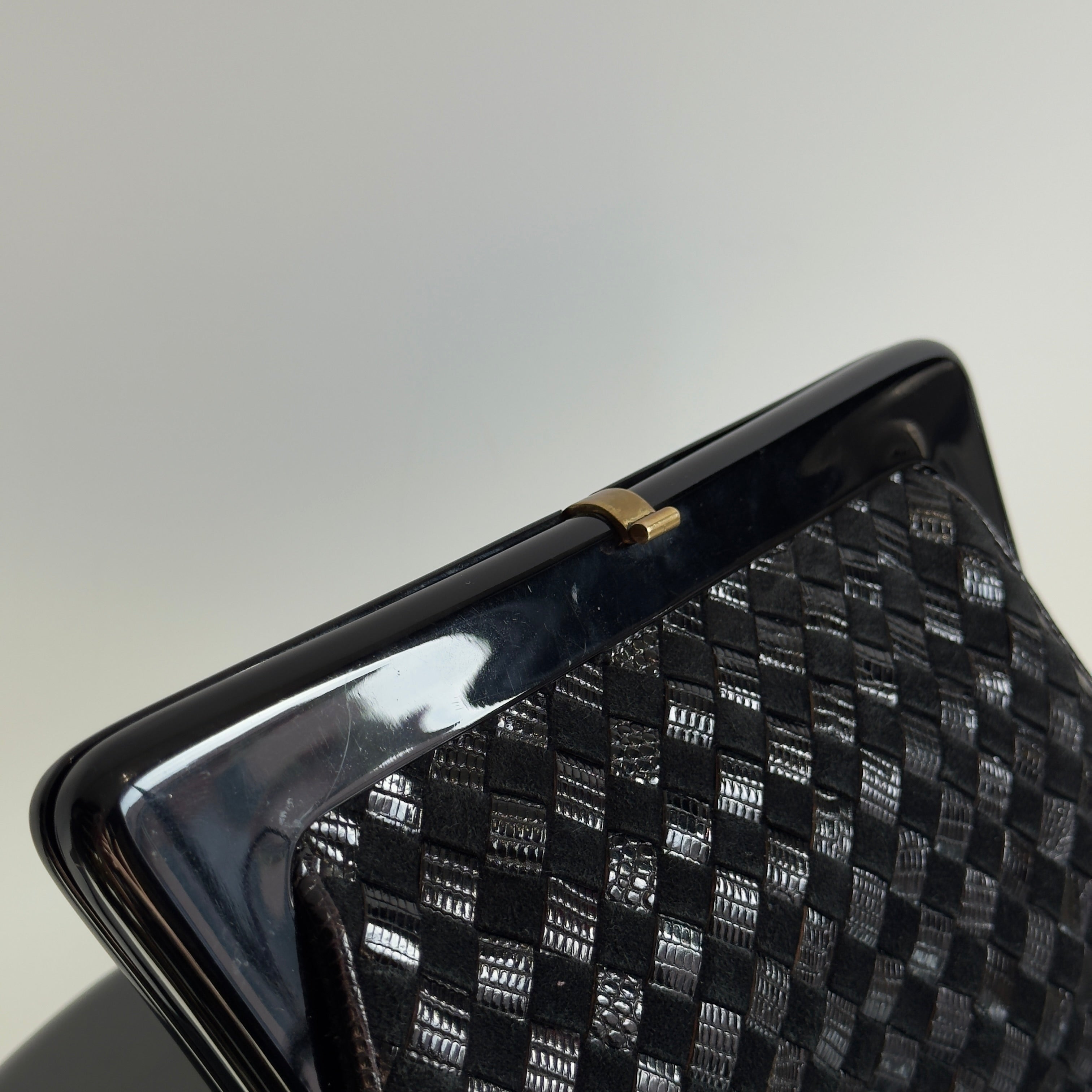 Bottega Veneta Intrecciato Suede Woven Mirror Clutch - Queen May