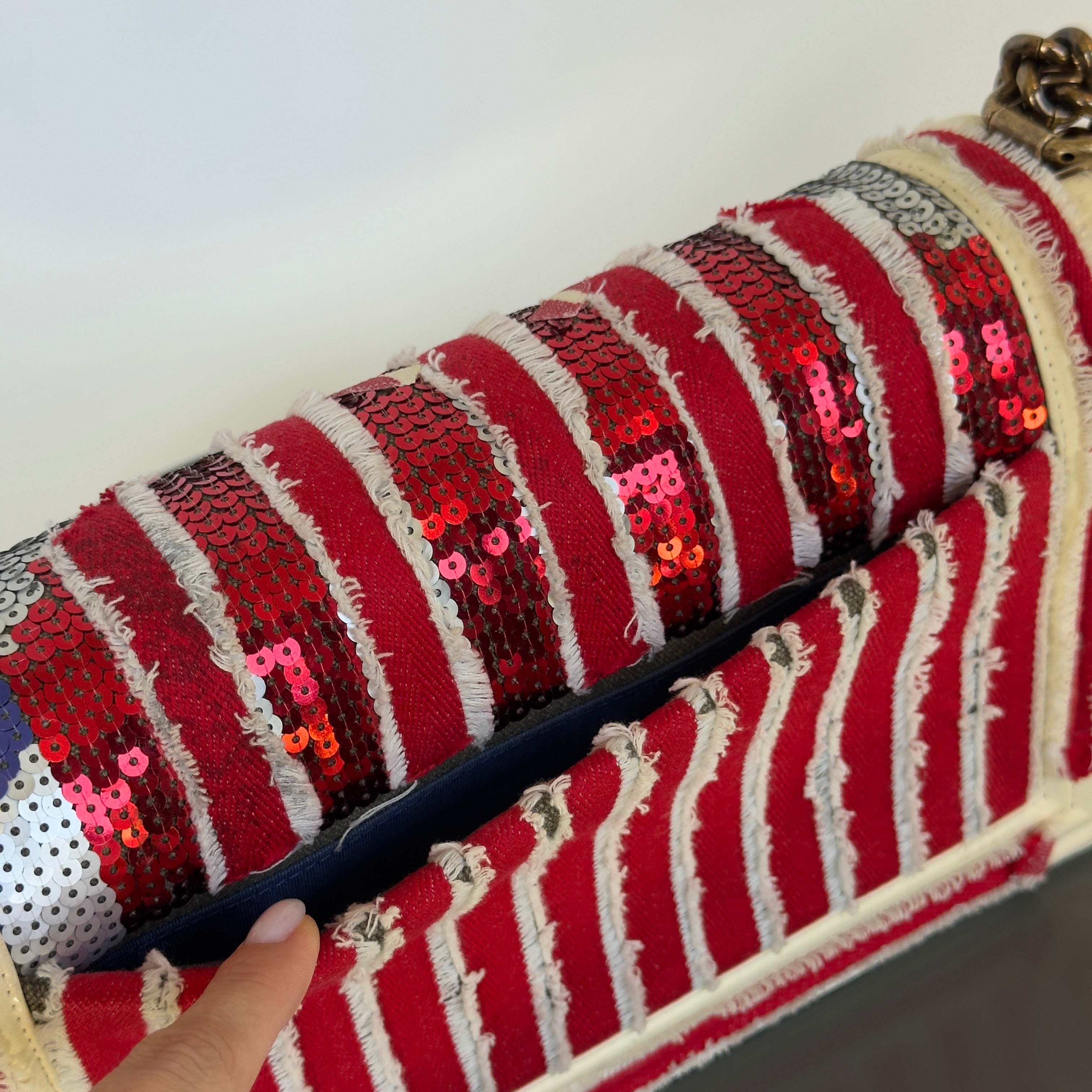 Rare Chanel Paris-Cuba Multicolor Sequin Boy Bag Medium - Queen May