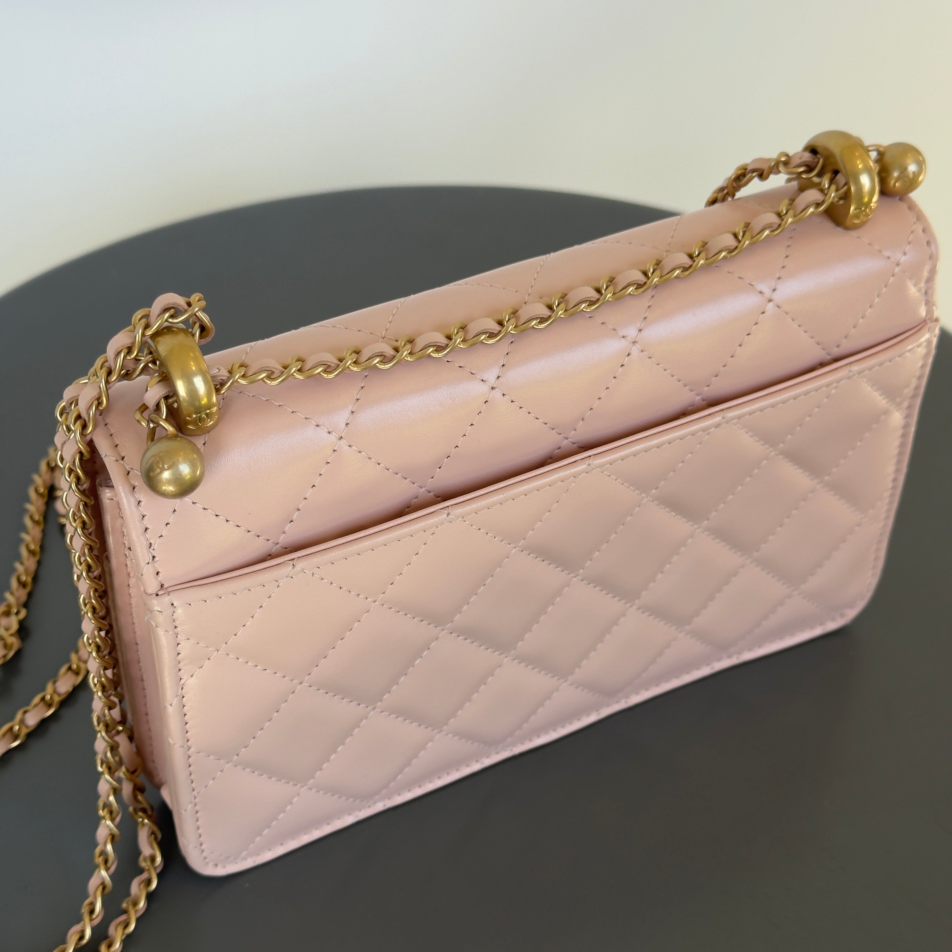 Chanel Calfskin Quilted Perfect Fit Wallet on Chain WOC Light Pink - Queen May