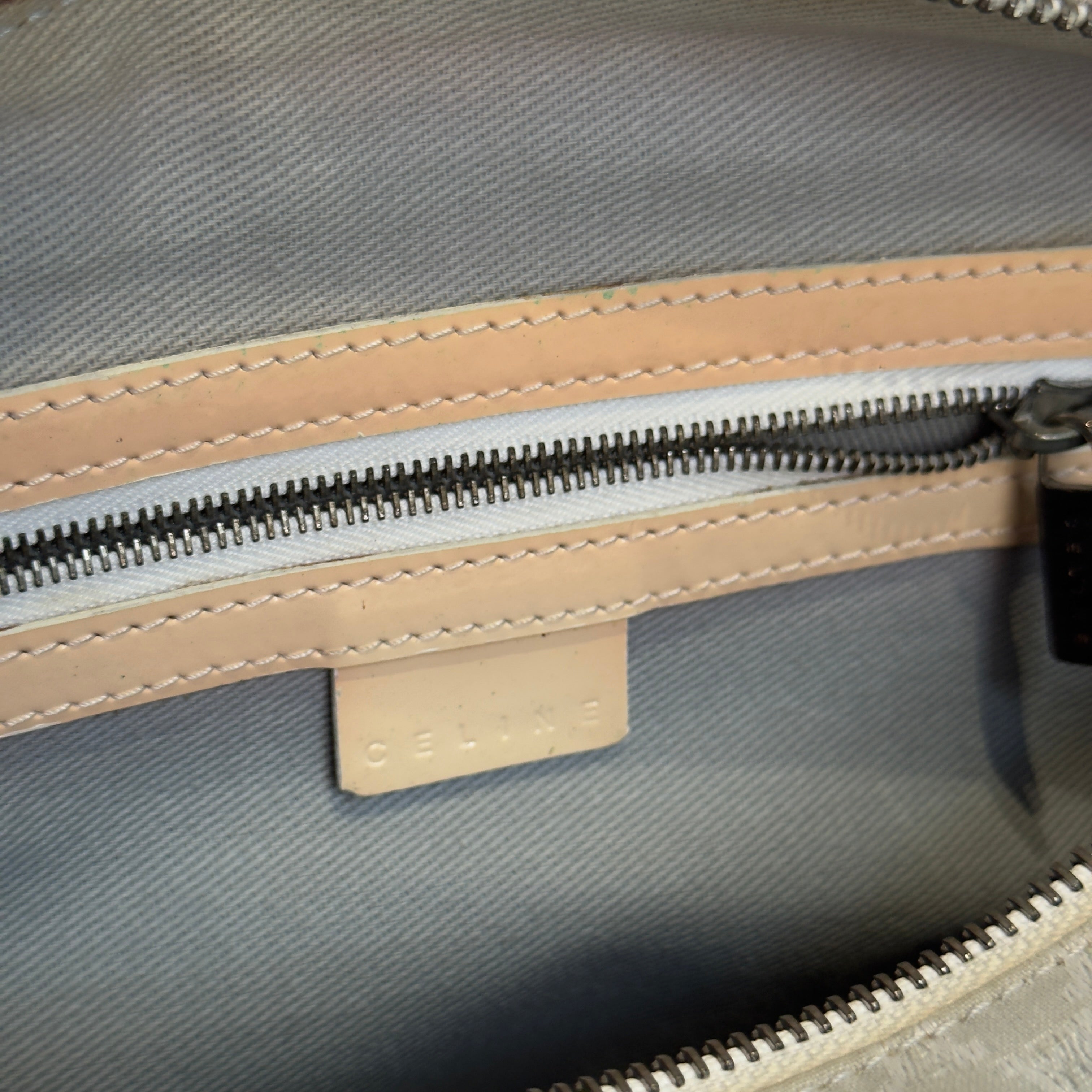 Vintage Celine Canvas Blue Triomphe Pochette - Queen May