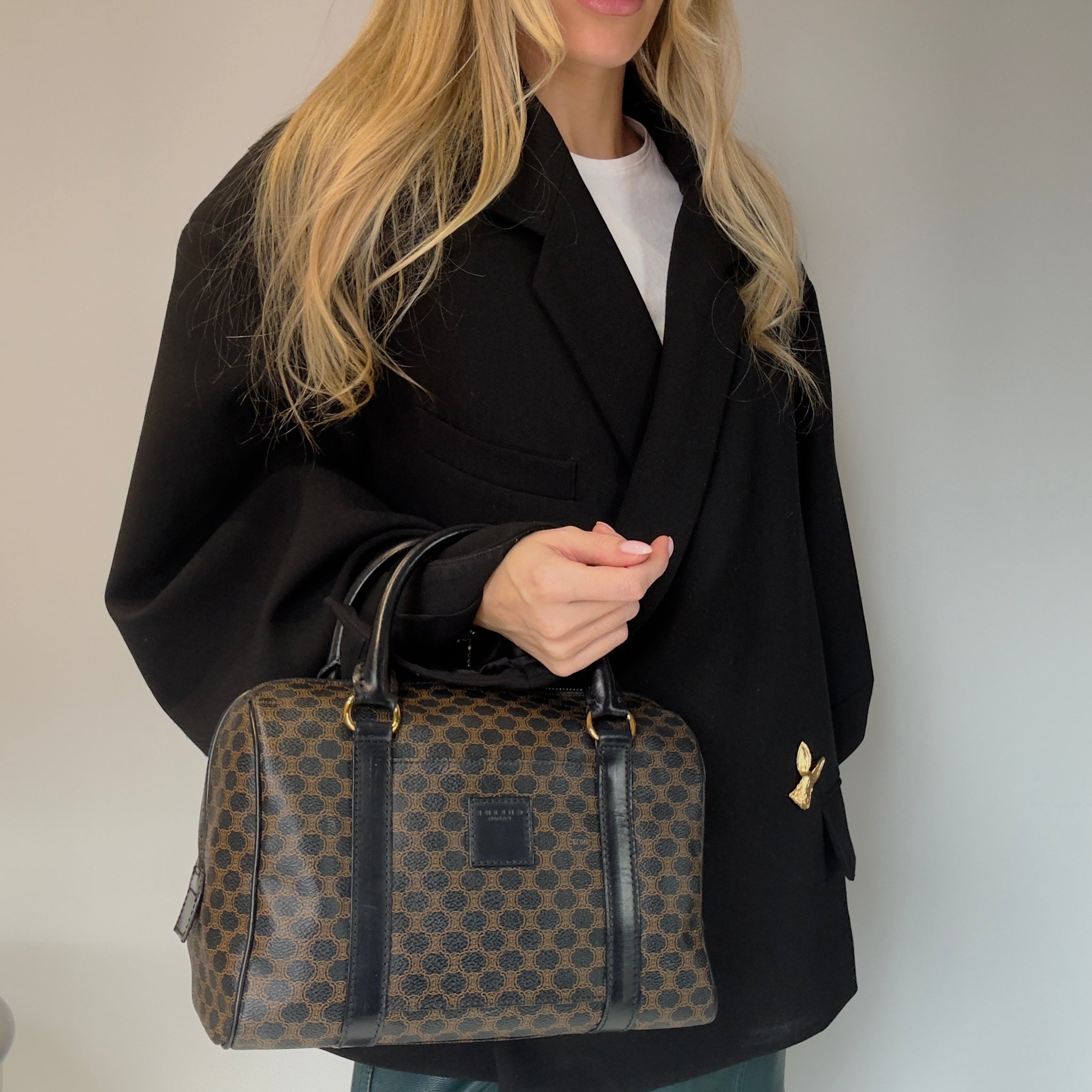 Vintage Celine Black Macadam Boston 25 - Queen May