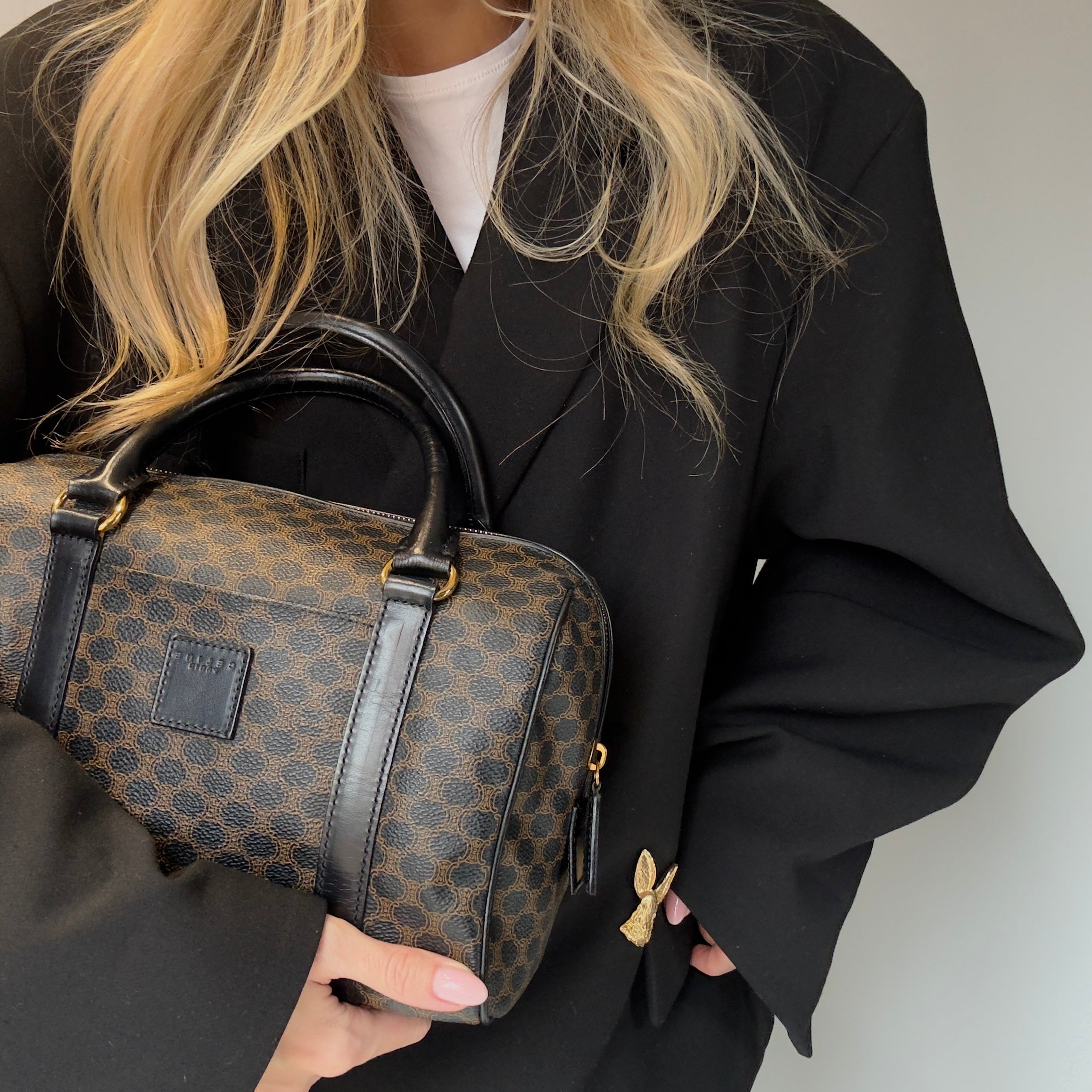 Vintage Celine Black Macadam Boston 25 - Queen May