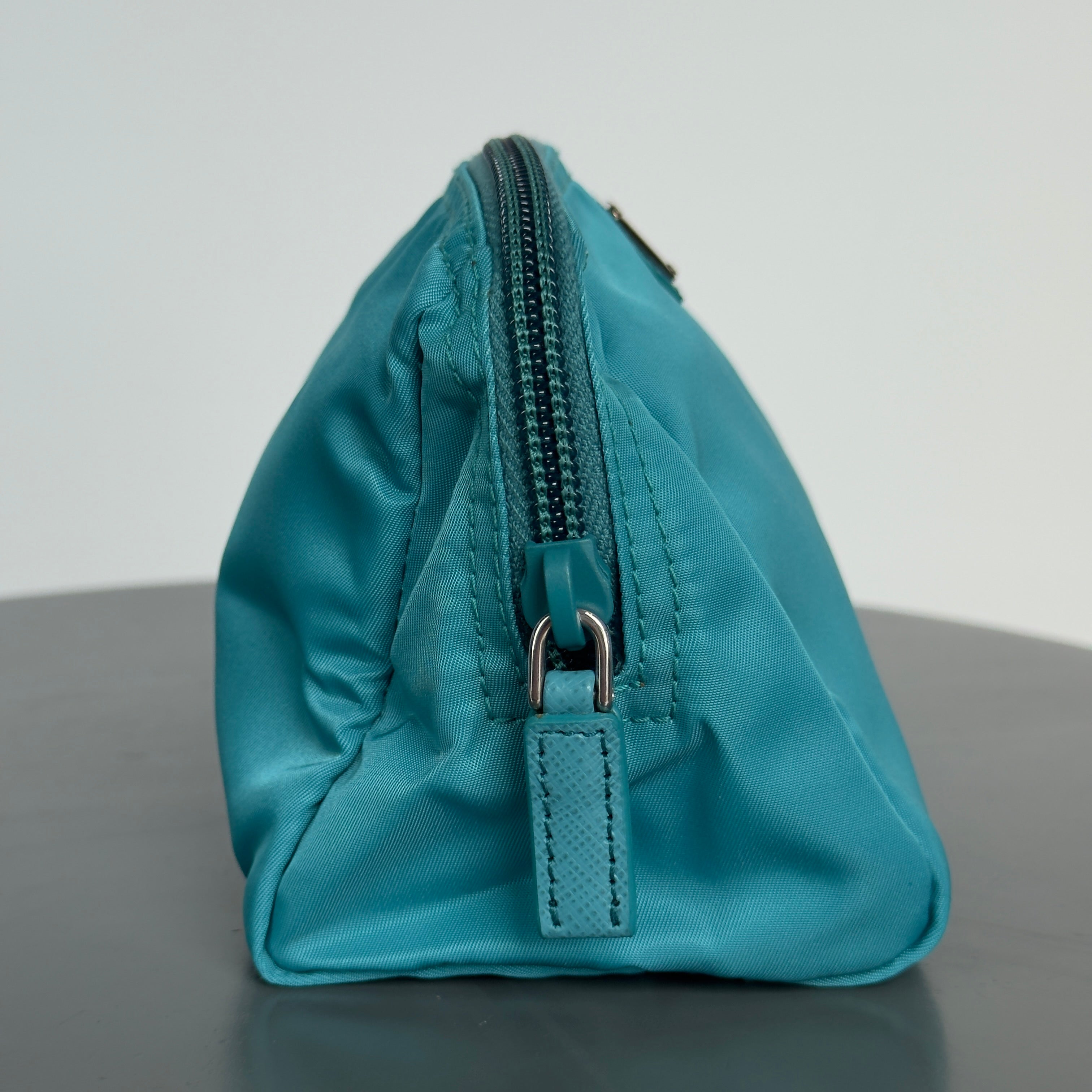 Prada Nylon Turquoise Cosmetic Pouch - Queen May
