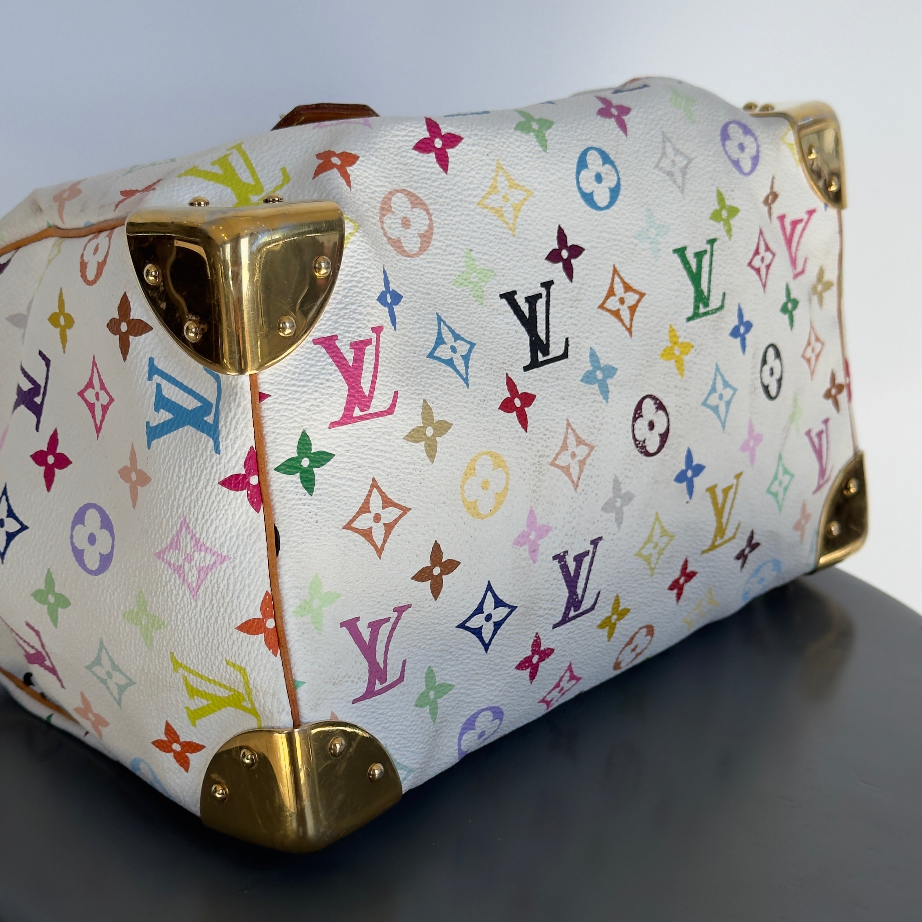 Louis Vuitton Murakami Multicolor Speedy 30 White - Queen May