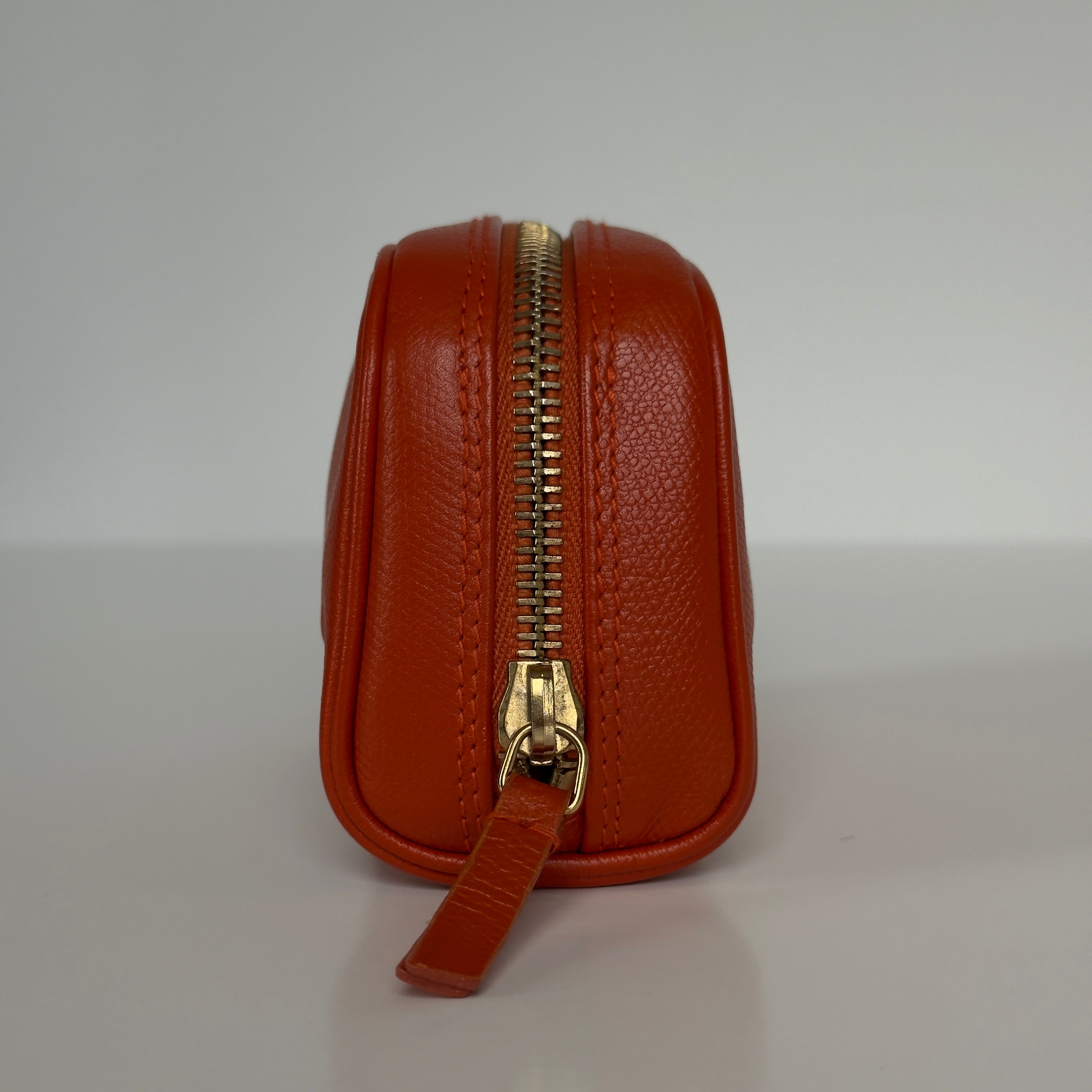 Chanel Cosmetic Pouch Orange Caviar Leather - Queen May