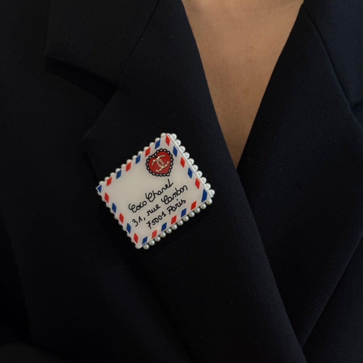 Chanel Airmail Letter Brooch - Queen May
