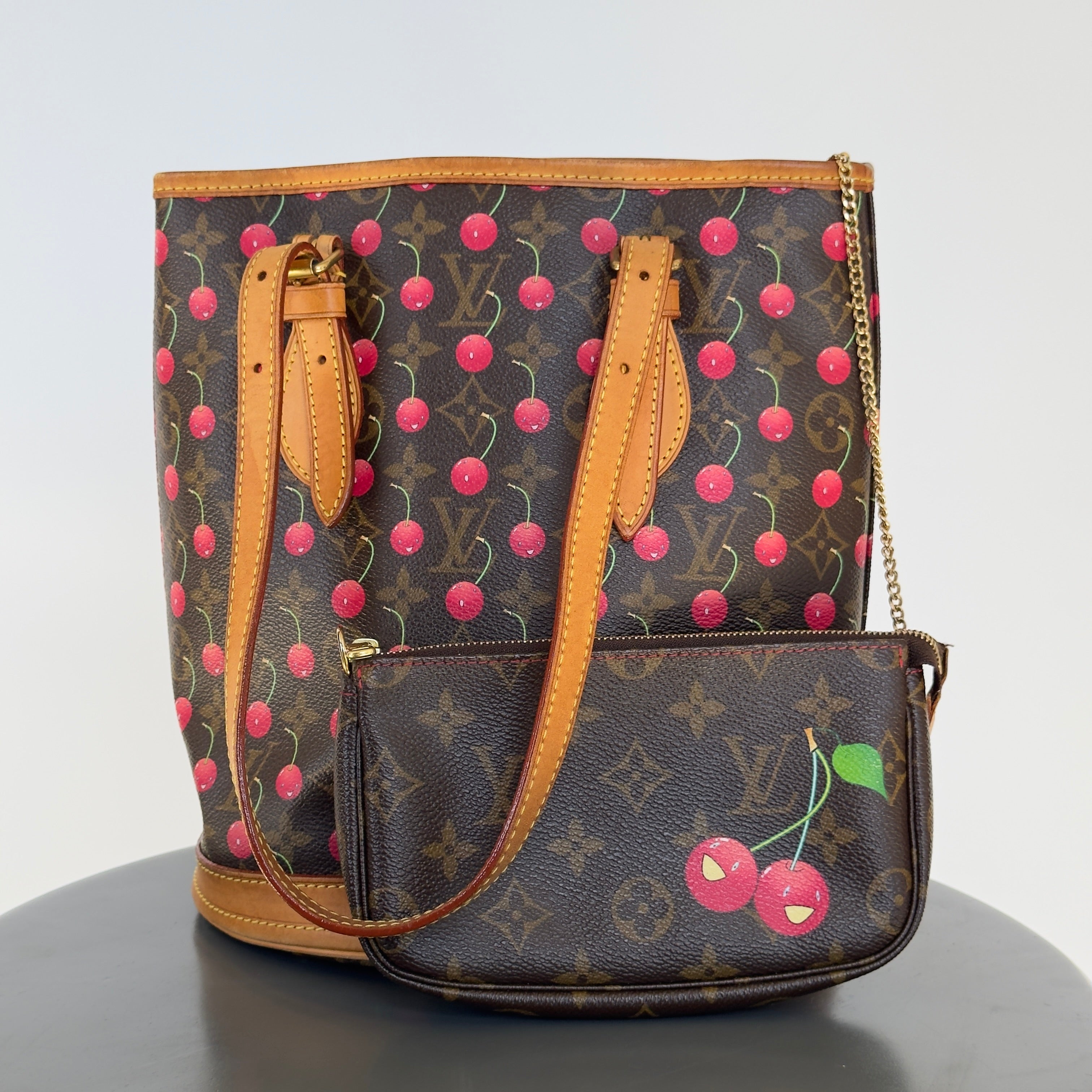 Louis Vuitton Takashi Murakami Cerises Bucket Bag With Pouch - Queen May