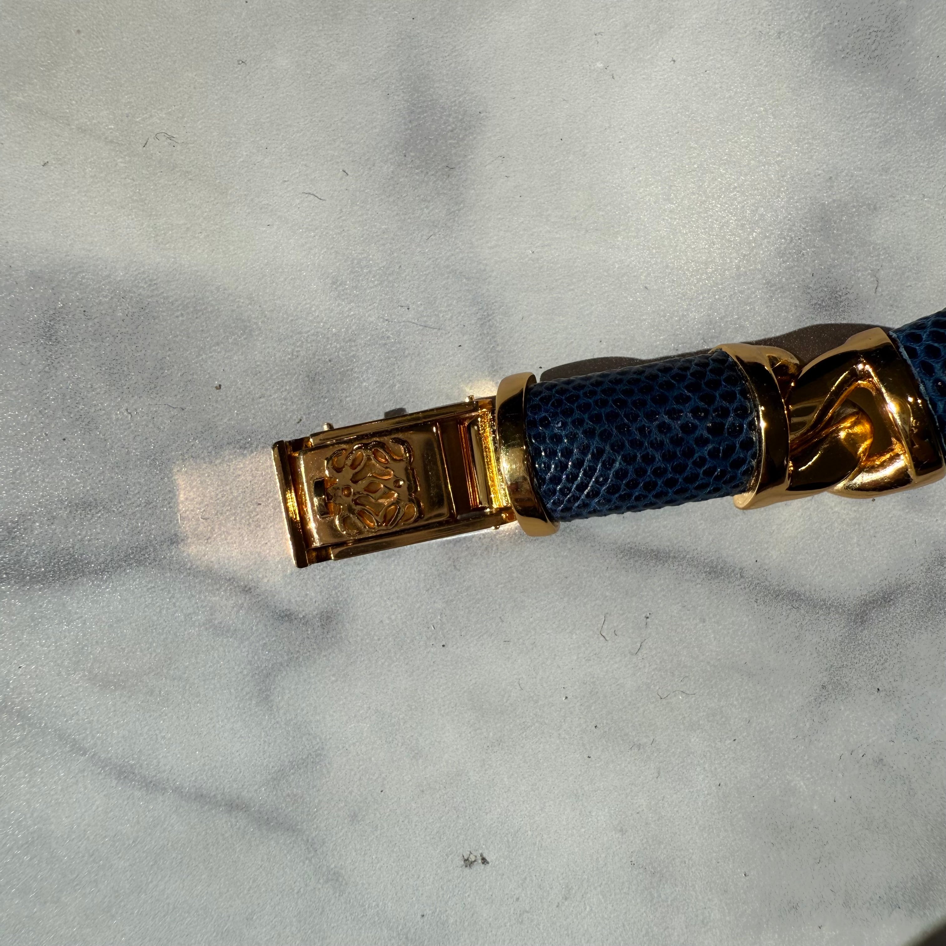 Vintage Loewe Rectangular Leather Strap Watch - Queen May