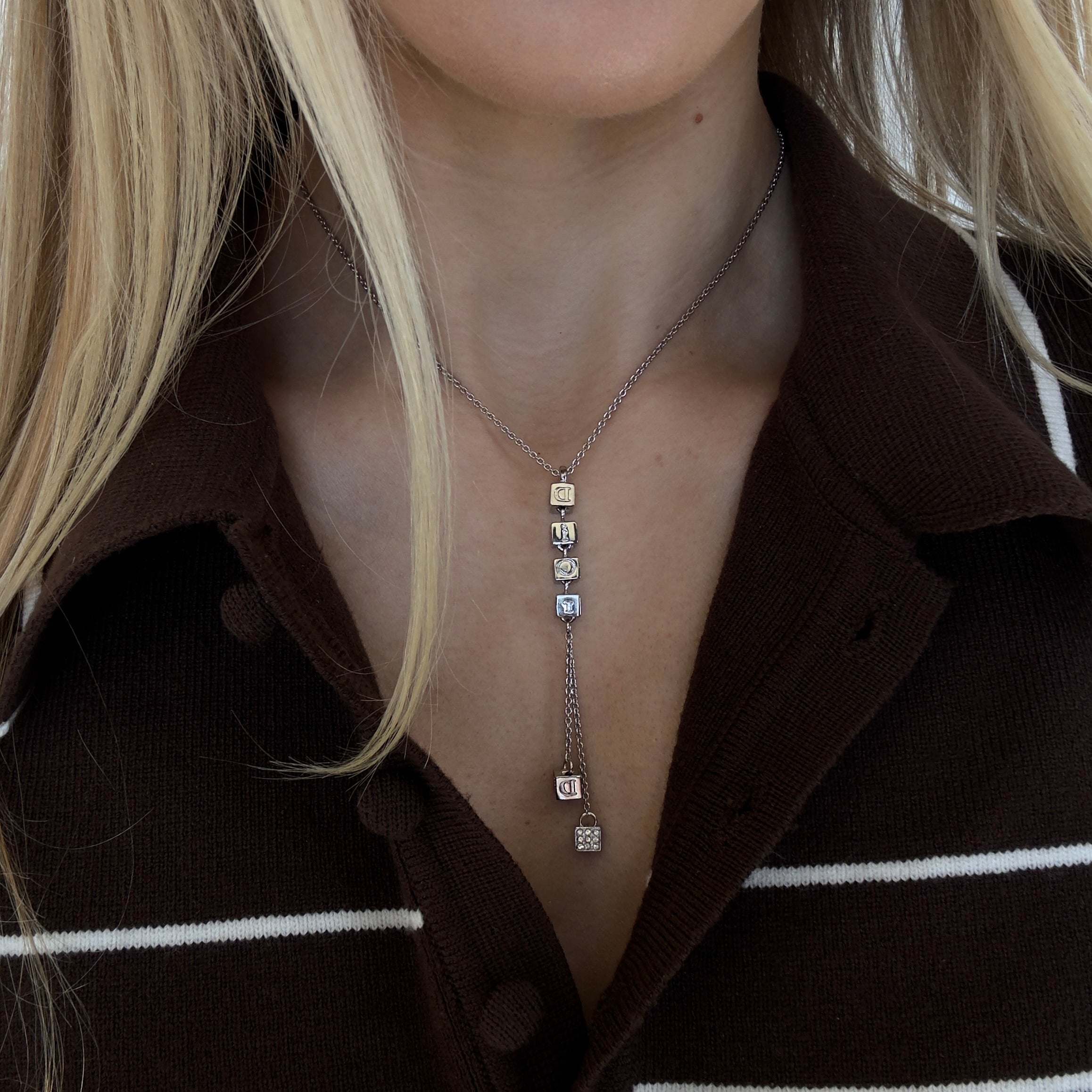 Vintage Dior Lariat Logo Necklace - Queen May