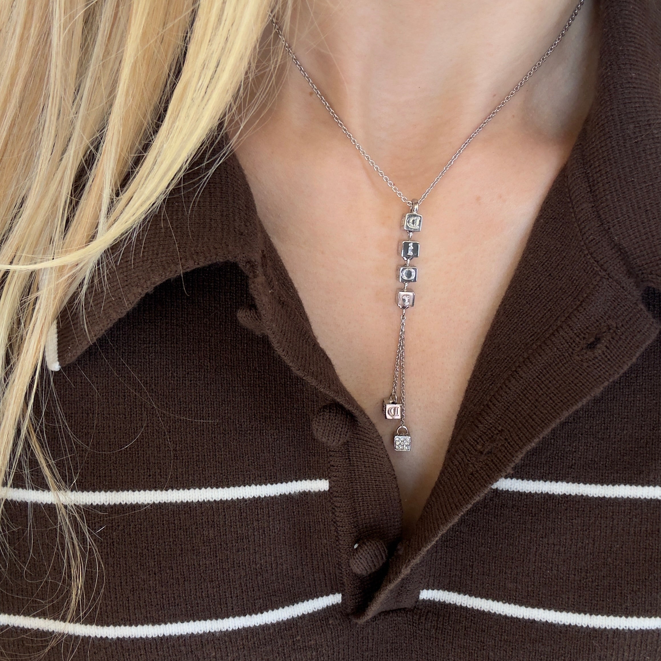 Vintage Dior Lariat Logo Necklace - Queen May
