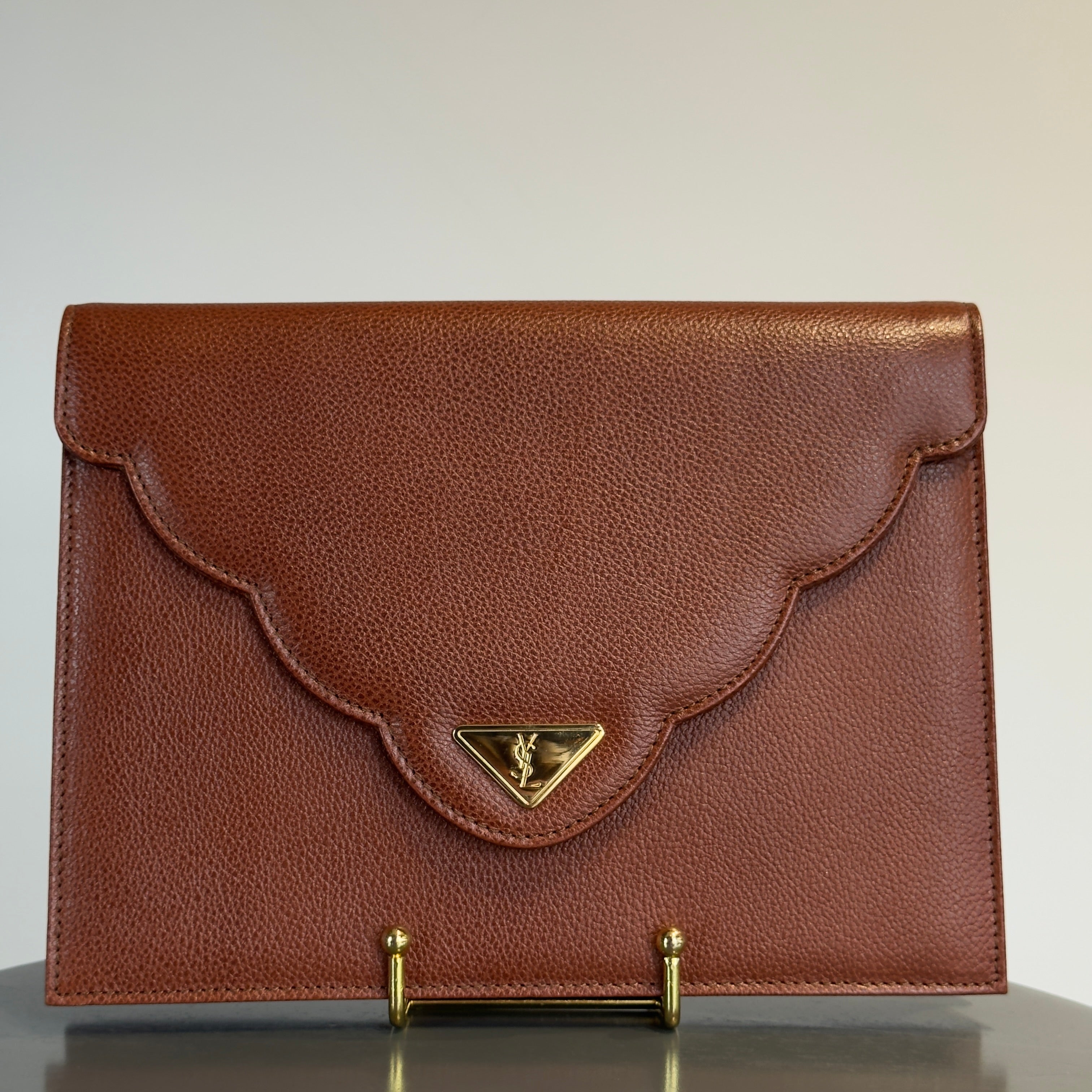 Vintage Yves Saint Laurent Brown Clutch - Queen May