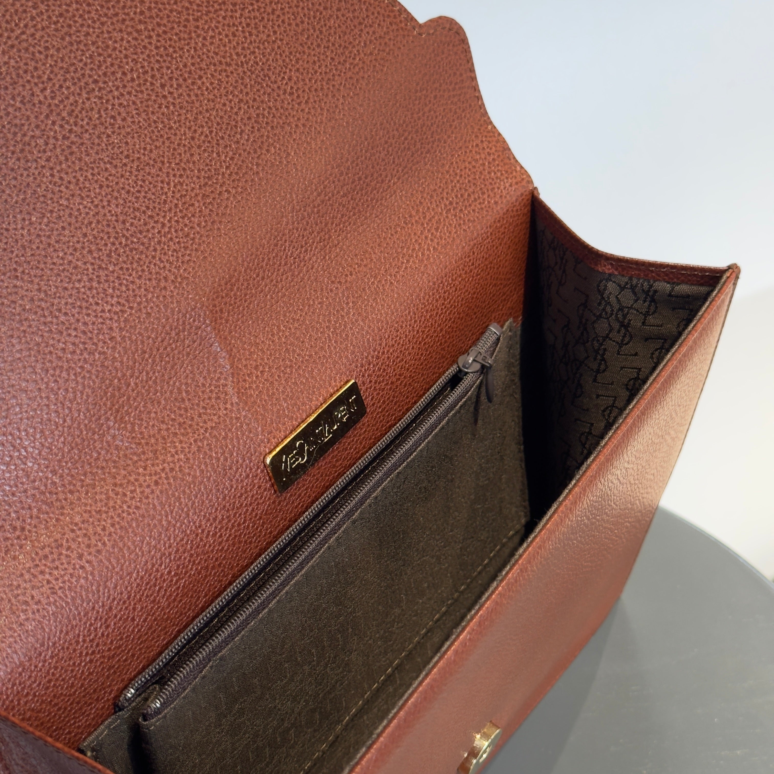 Vintage Yves Saint Laurent Brown Clutch - Queen May