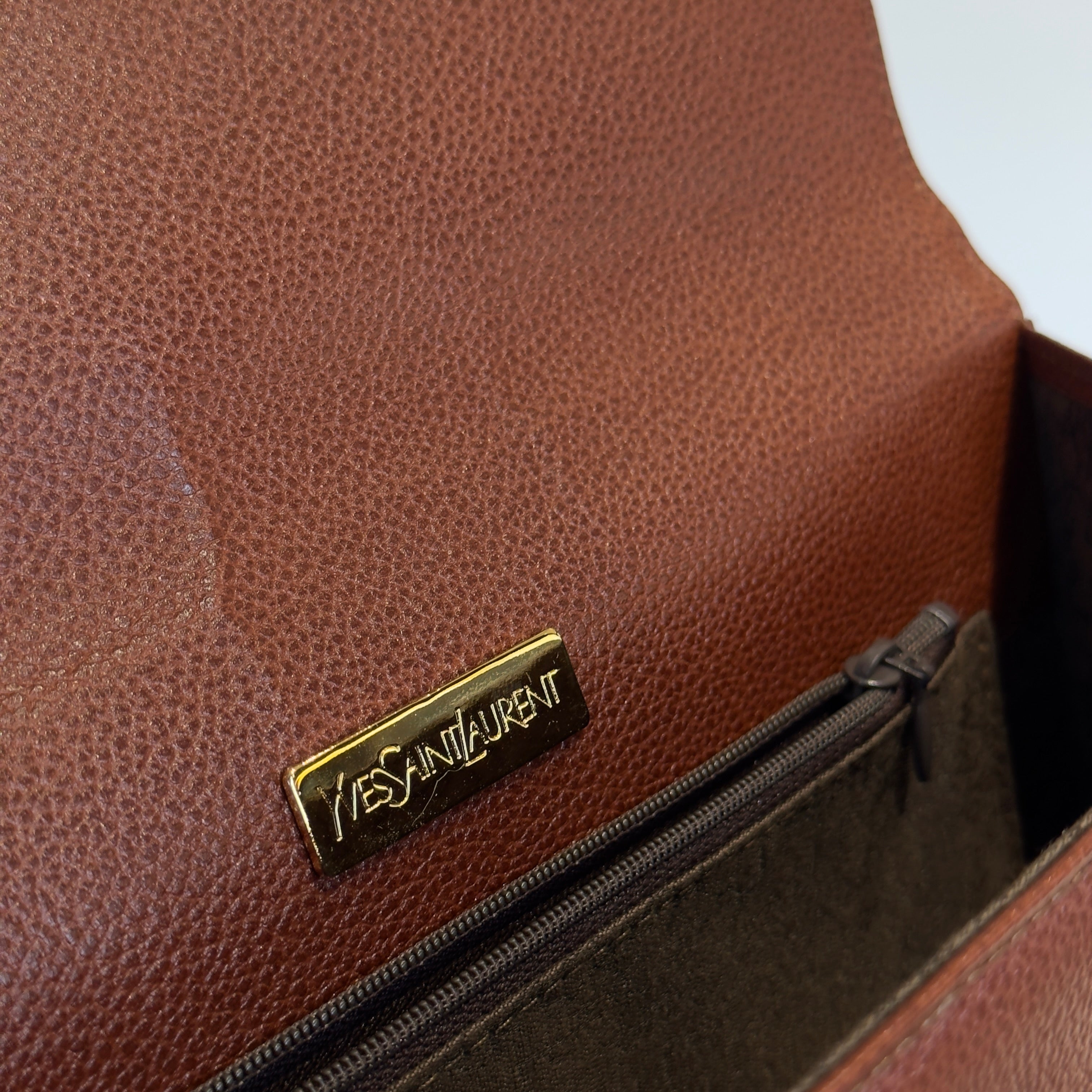 Vintage Yves Saint Laurent Brown Clutch - Queen May