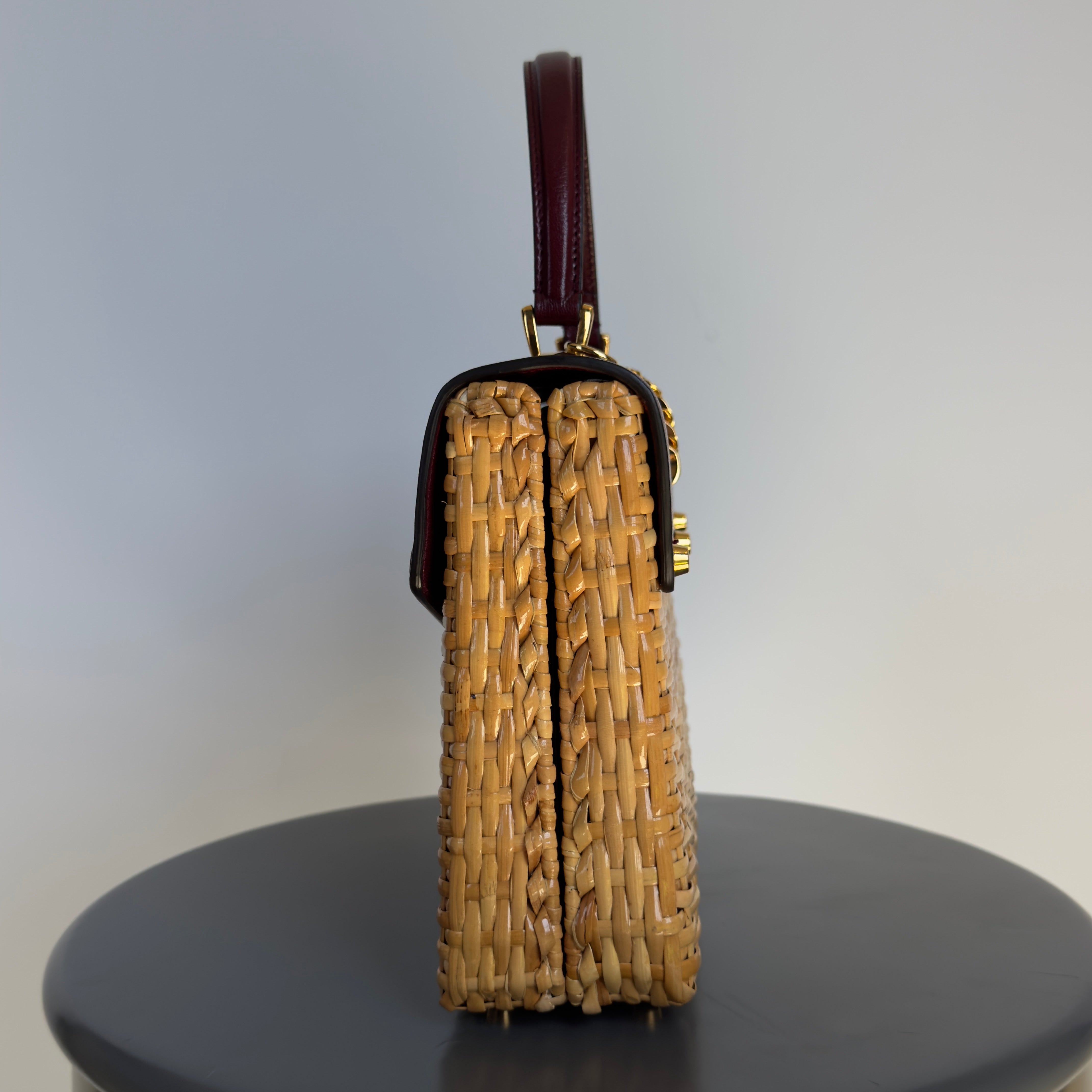 Gucci Wicker Sylvie Top Handle Bag - Queen May