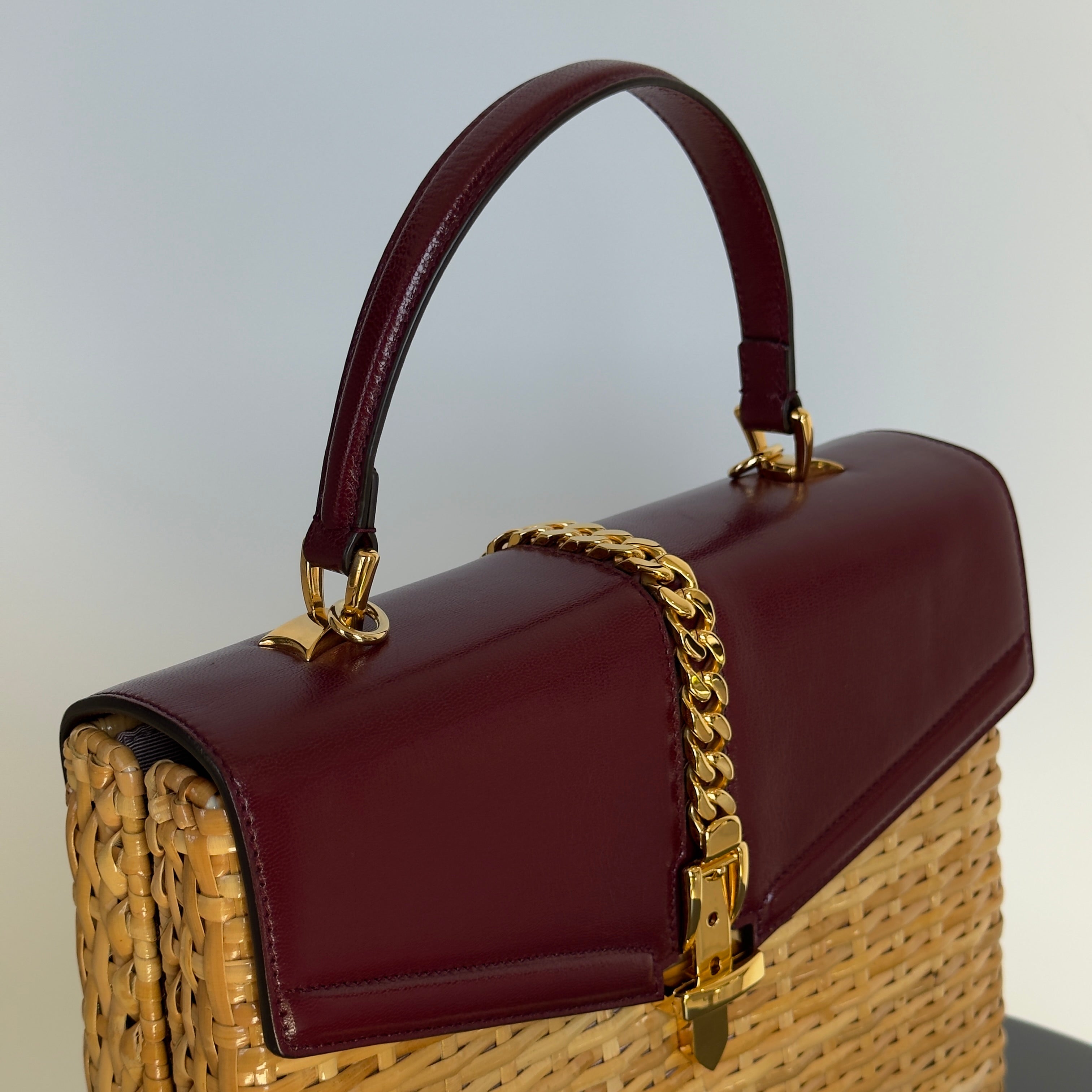 Gucci Wicker Sylvie Top Handle Bag - Queen May