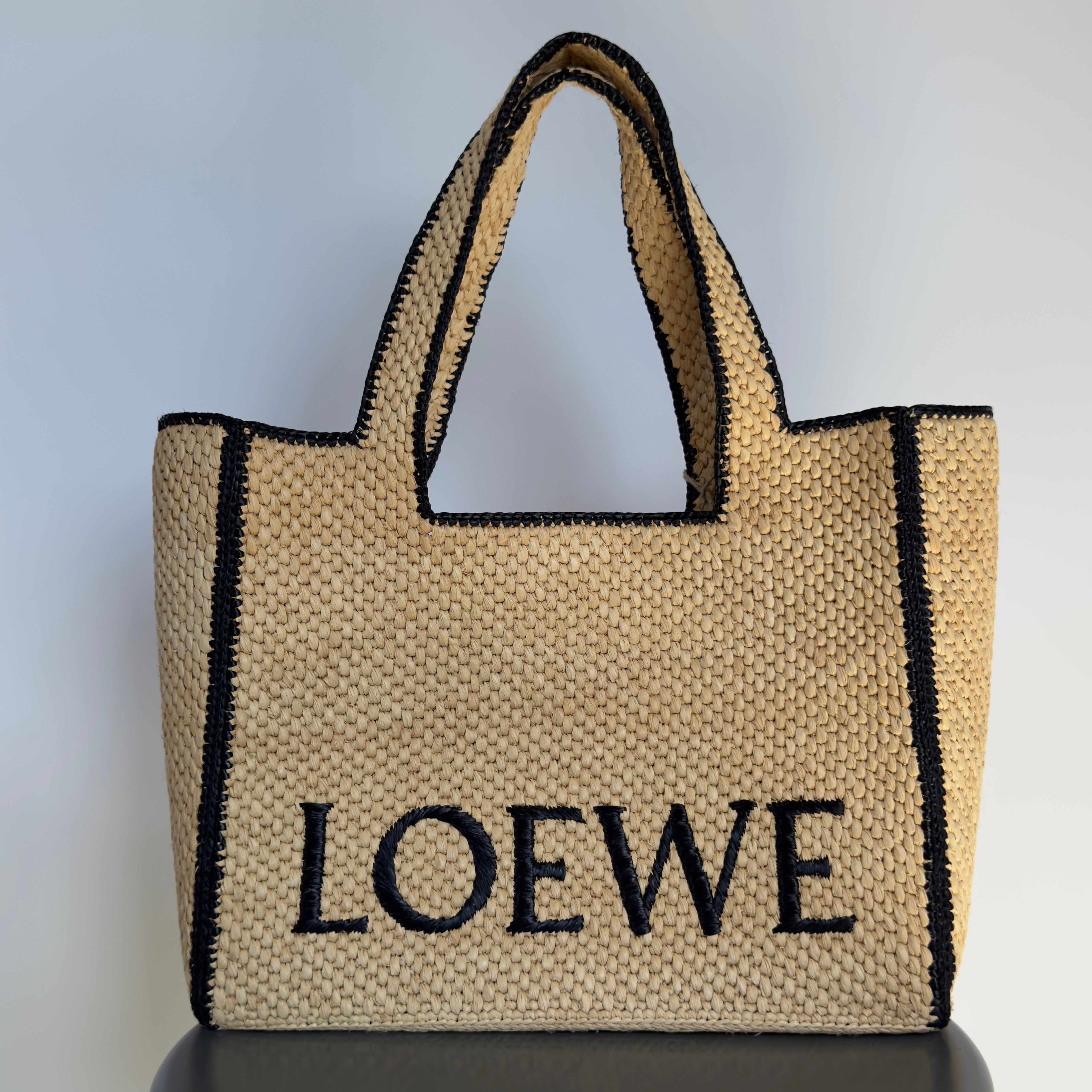 Loewe X Paula's Ibiza Font Large Tote Bag Raffia - Queen May