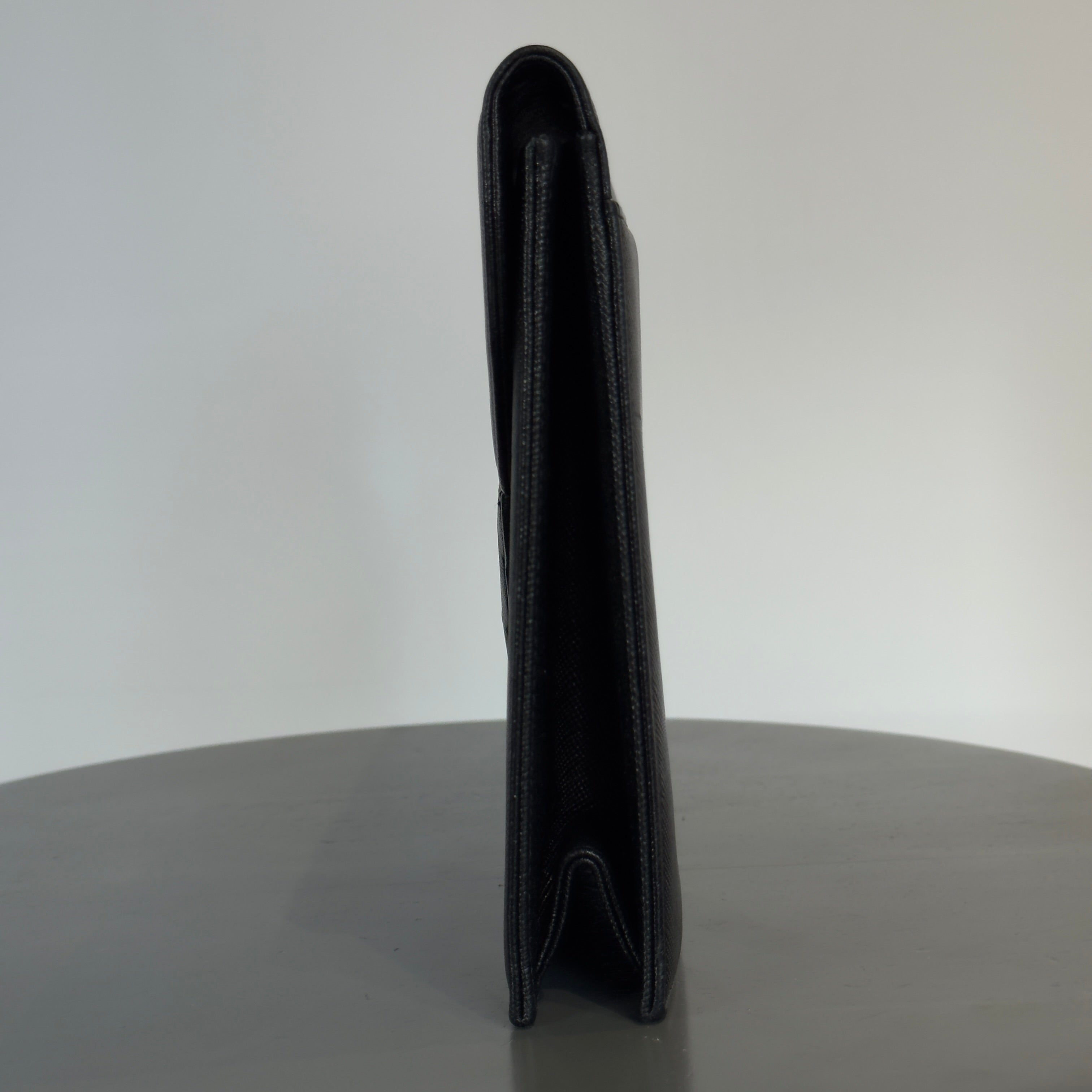 Vintage Yves Saint Laurent Black Leather Clutch - Queen May