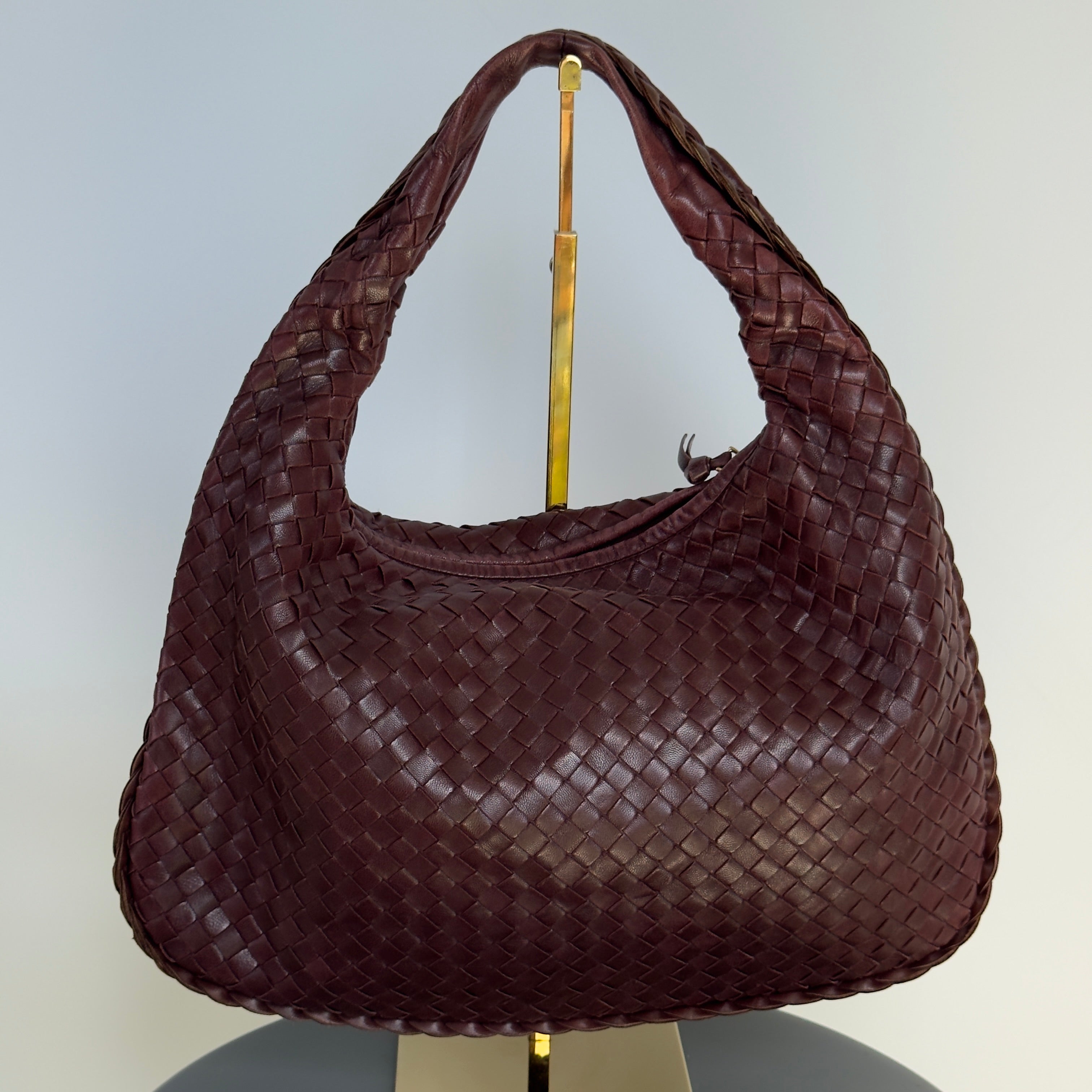 Bottega Veneta Intrecciato Hobo Maroon - Queen May