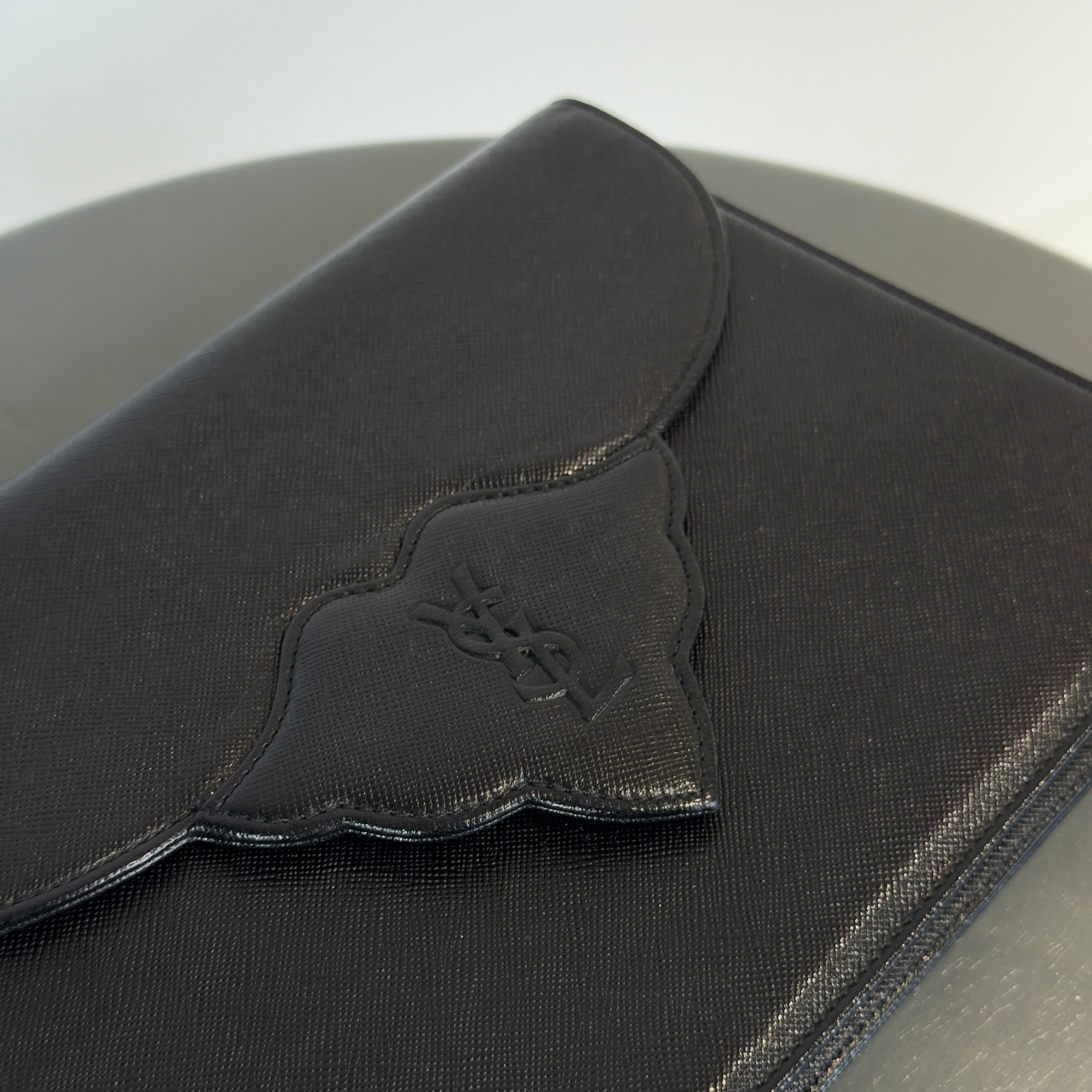 Vintage Yves Saint Laurent Black Leather Clutch - Queen May