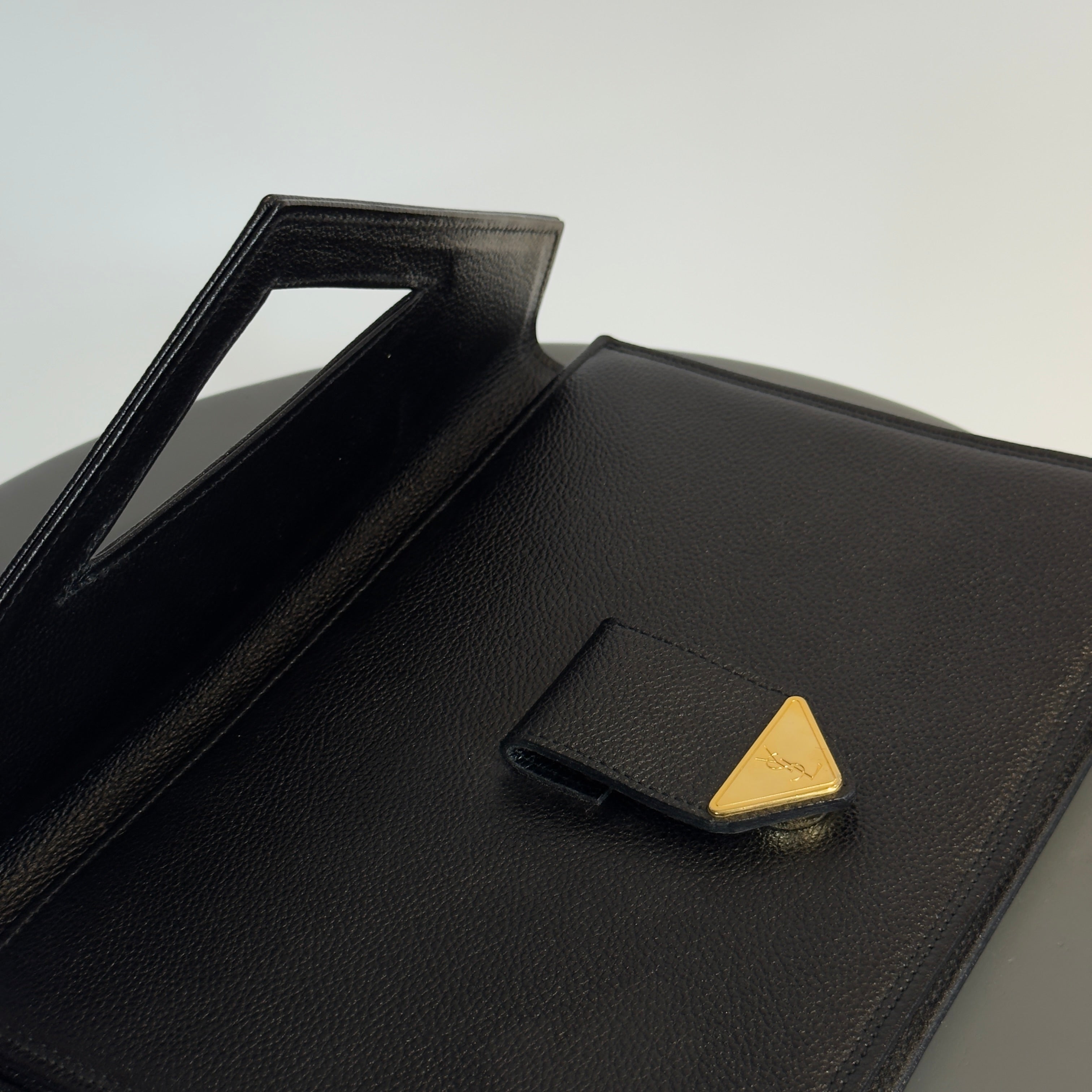 Vintage Yves Saint Laurent Black Leather Clutch - Queen May