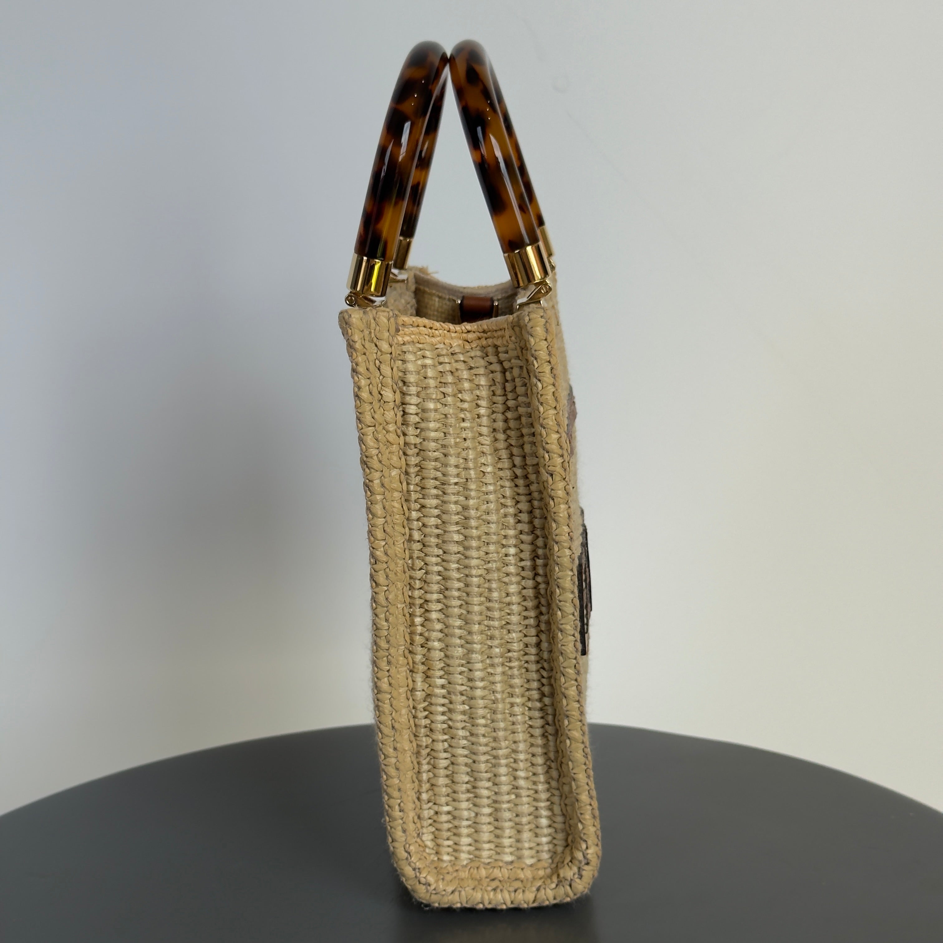 Fendi Sunshine Mini Raffia Tote Bag - Queen May