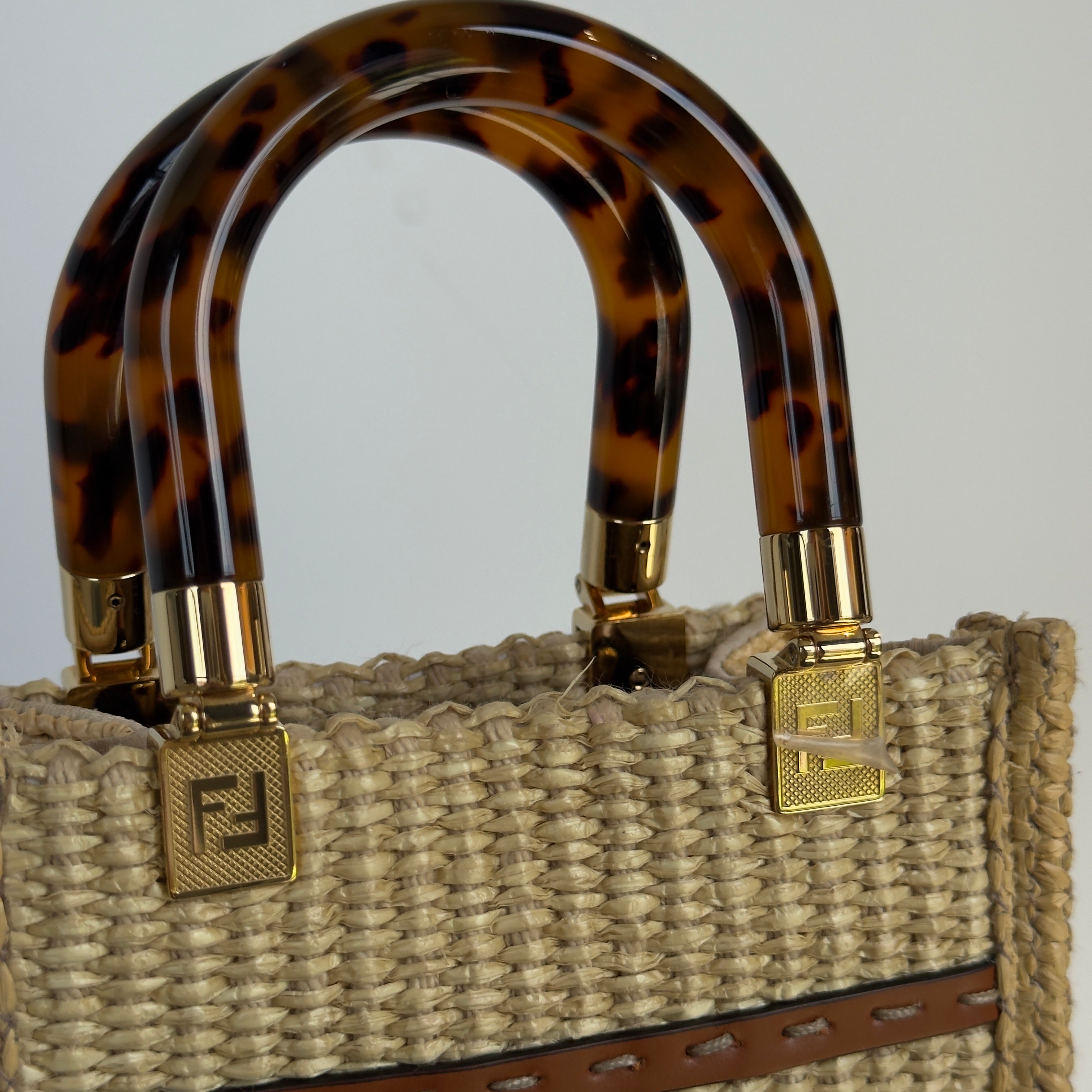 Fendi Sunshine Mini Raffia Tote Bag - Queen May