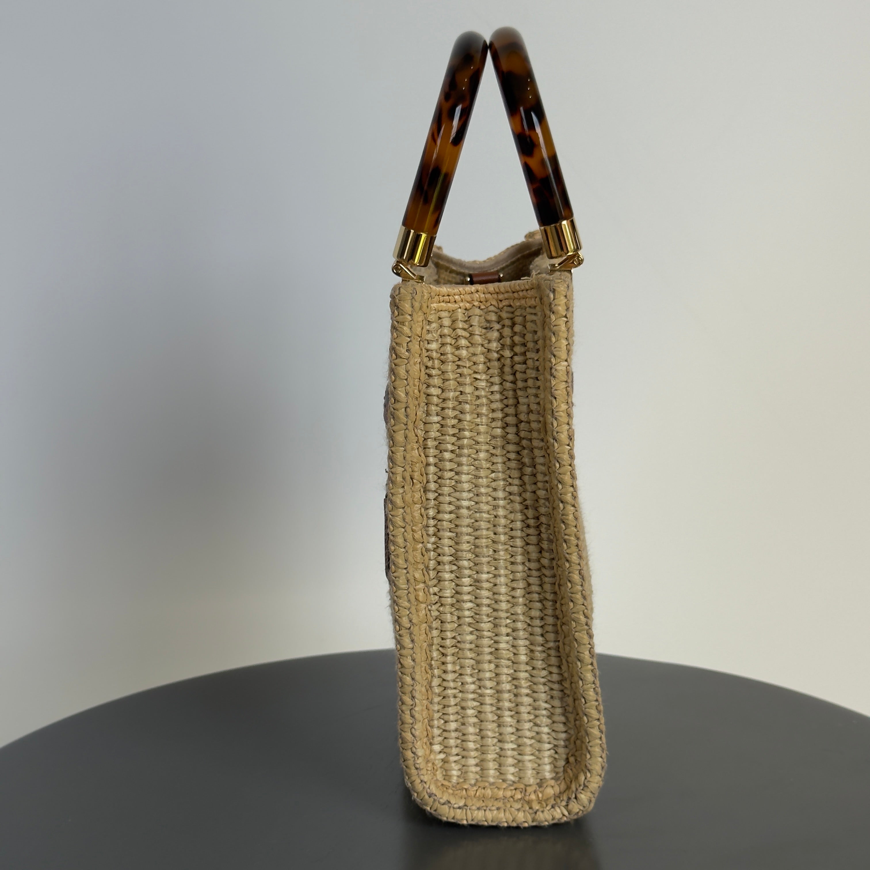 Fendi Sunshine Mini Raffia Tote Bag - Queen May