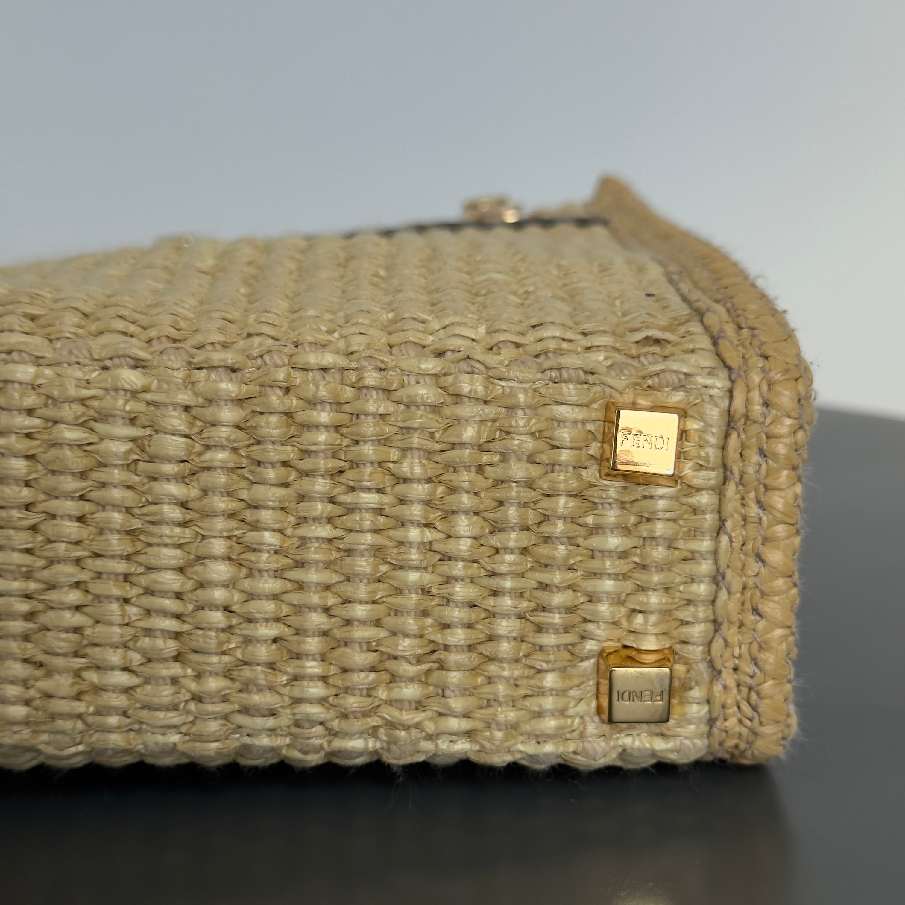Fendi Sunshine Mini Raffia Tote Bag - Queen May