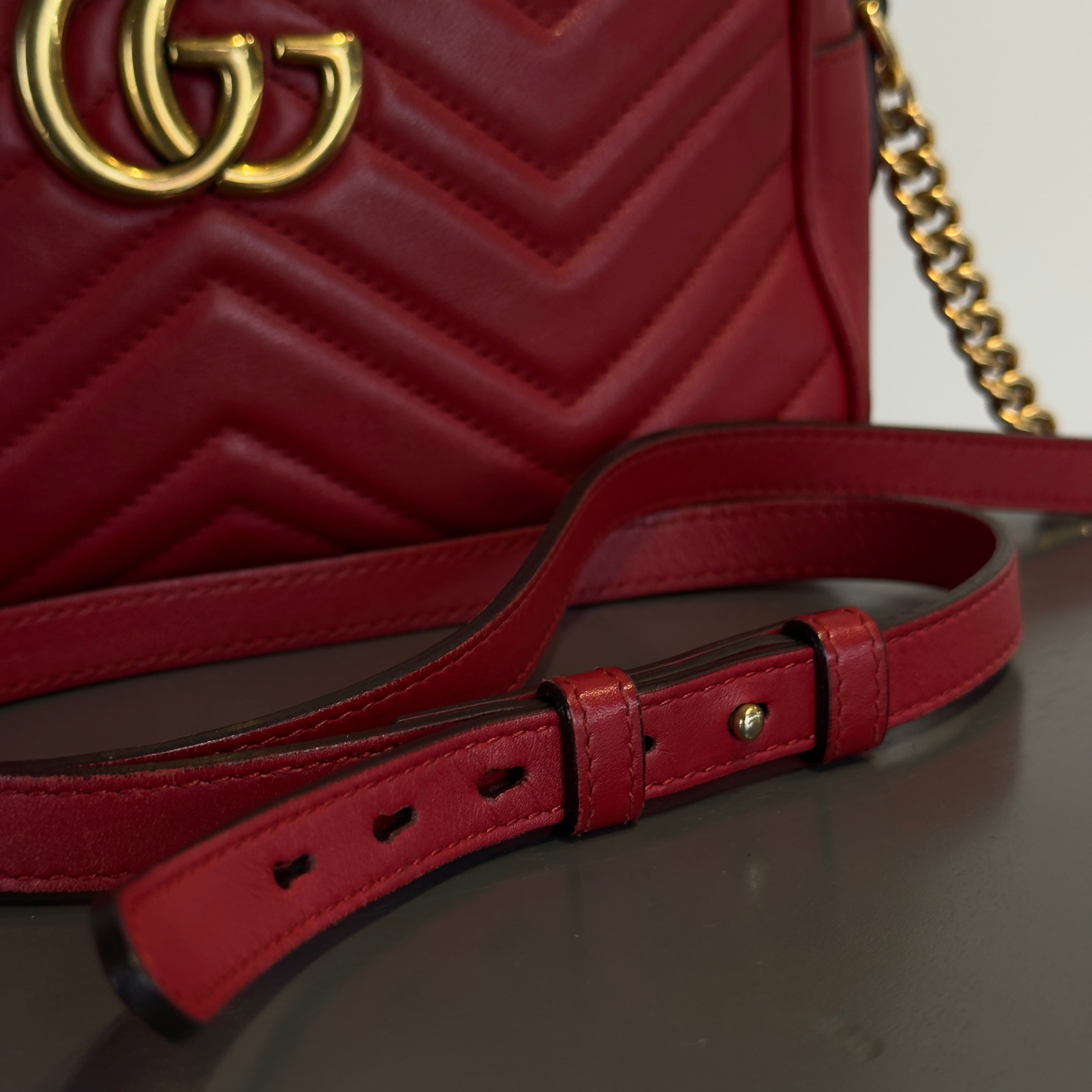Gucci Red Marmont Crossbody Bag - Queen May