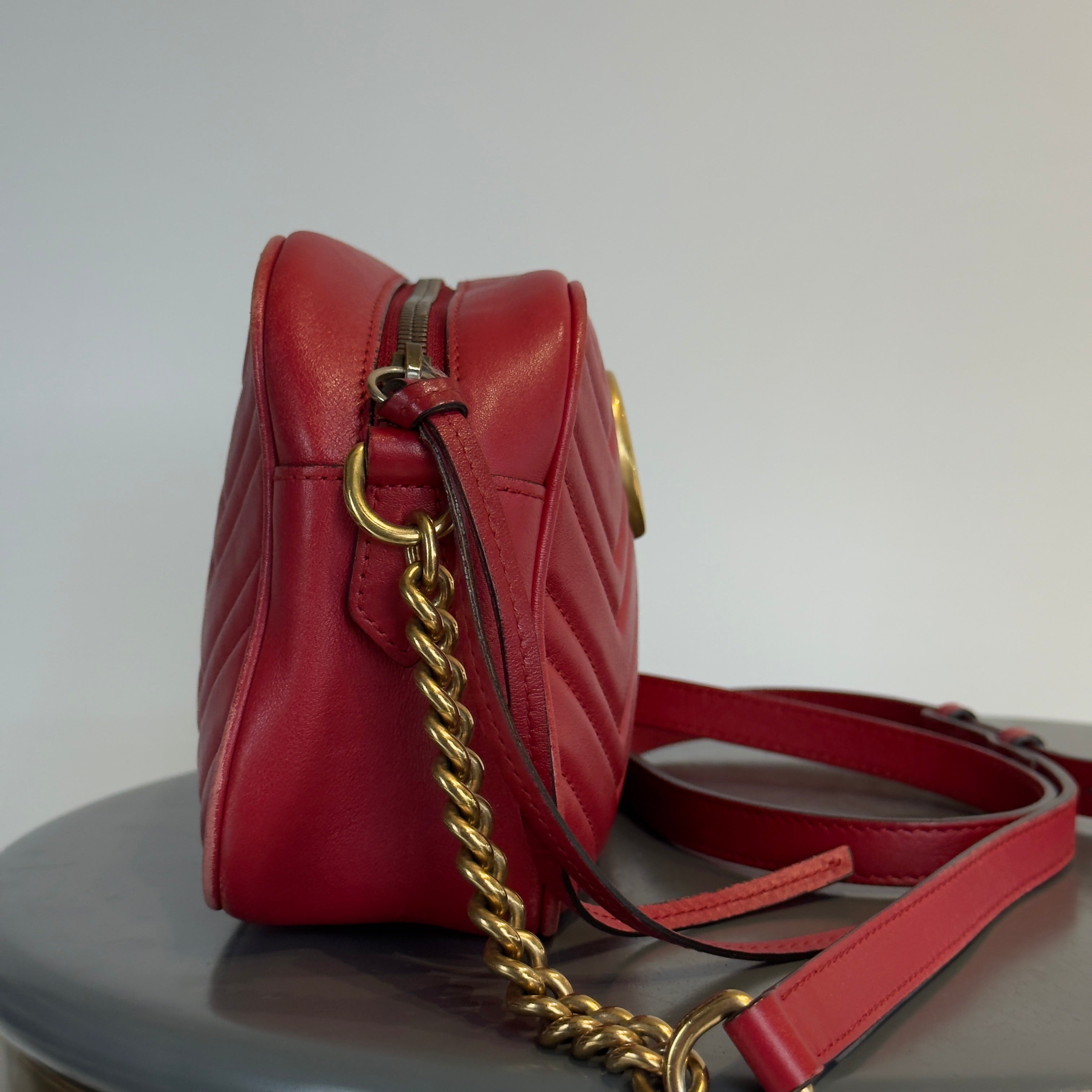 Gucci Red Marmont Crossbody Bag - Queen May