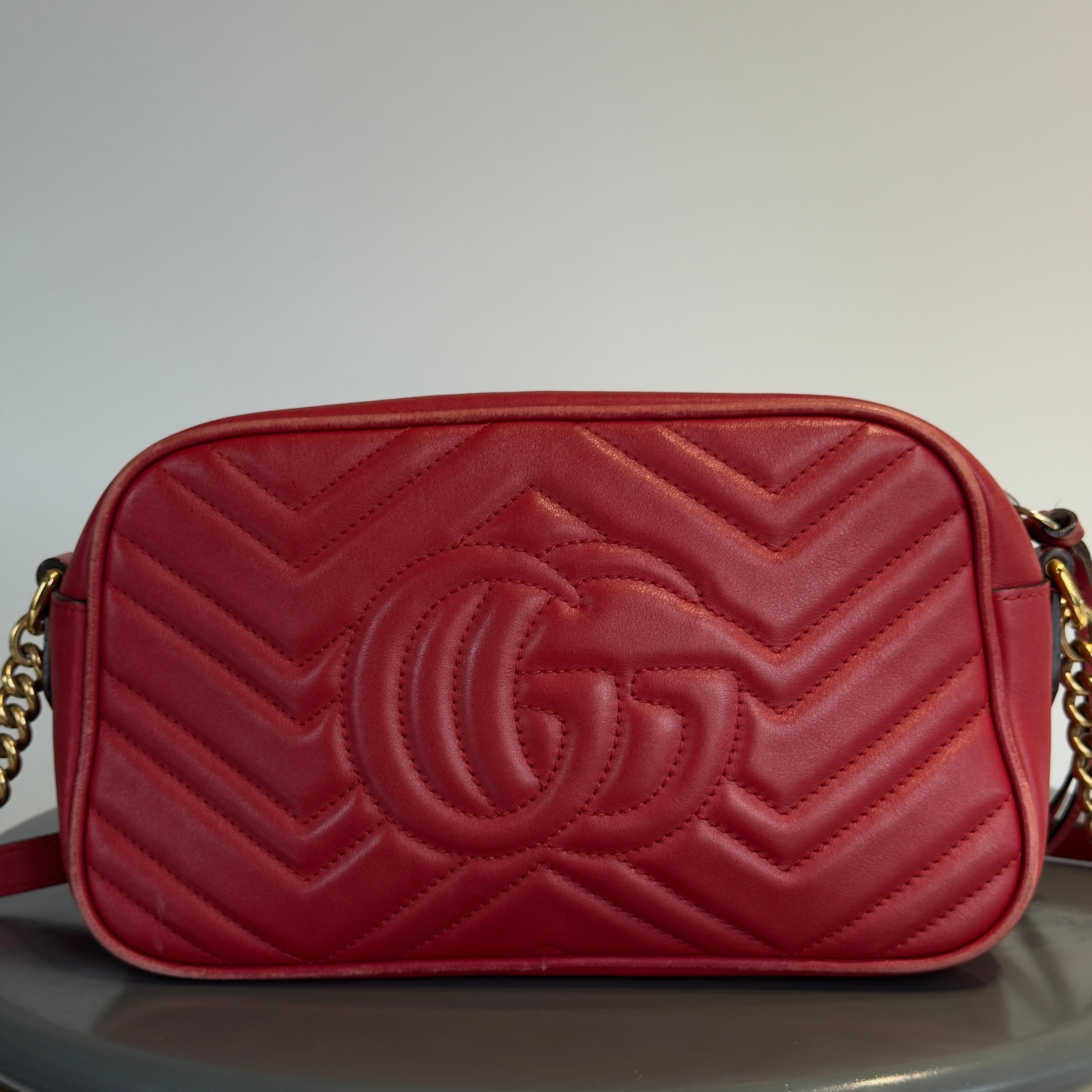 Gucci Red Marmont Crossbody Bag - Queen May