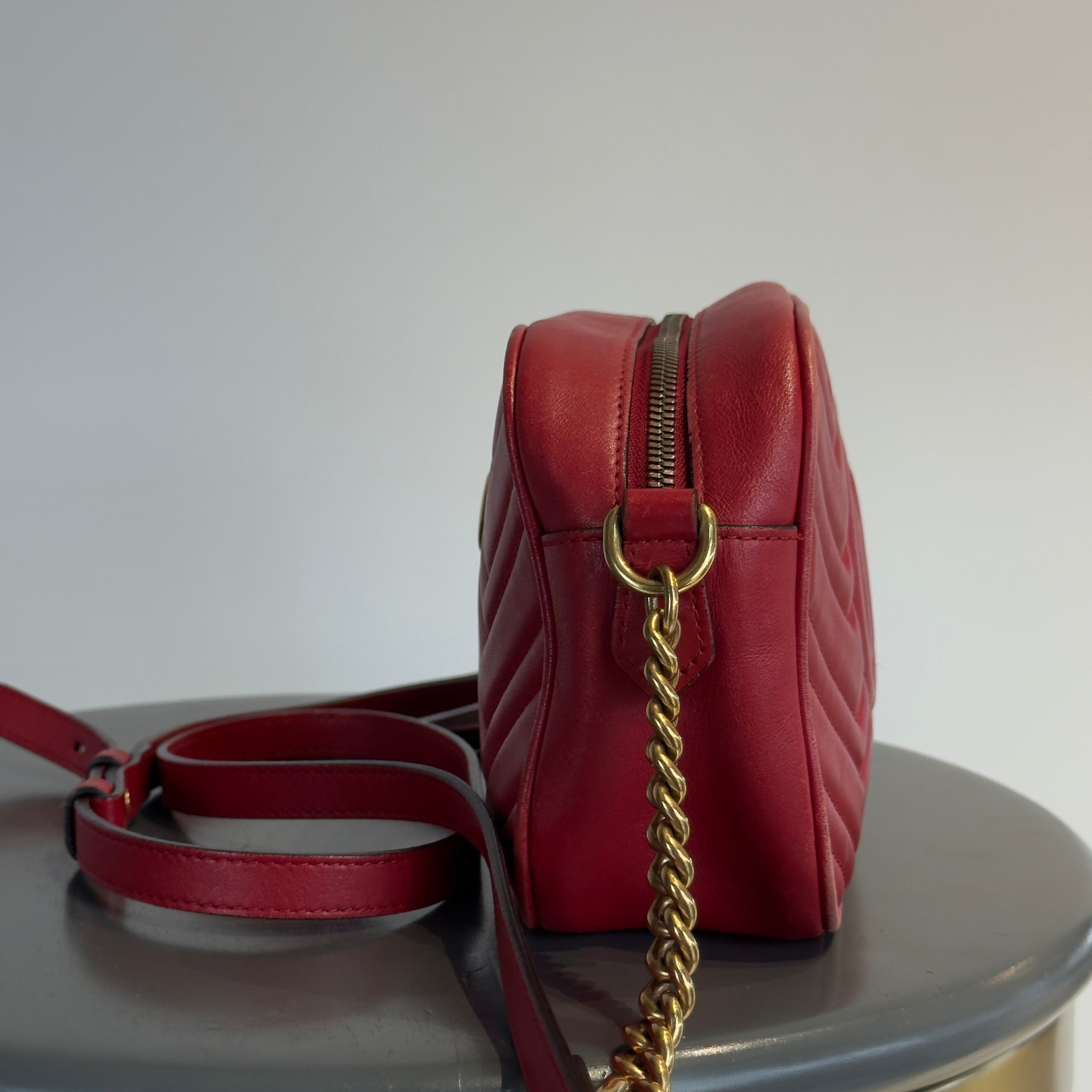 Gucci Red Marmont Crossbody Bag - Queen May