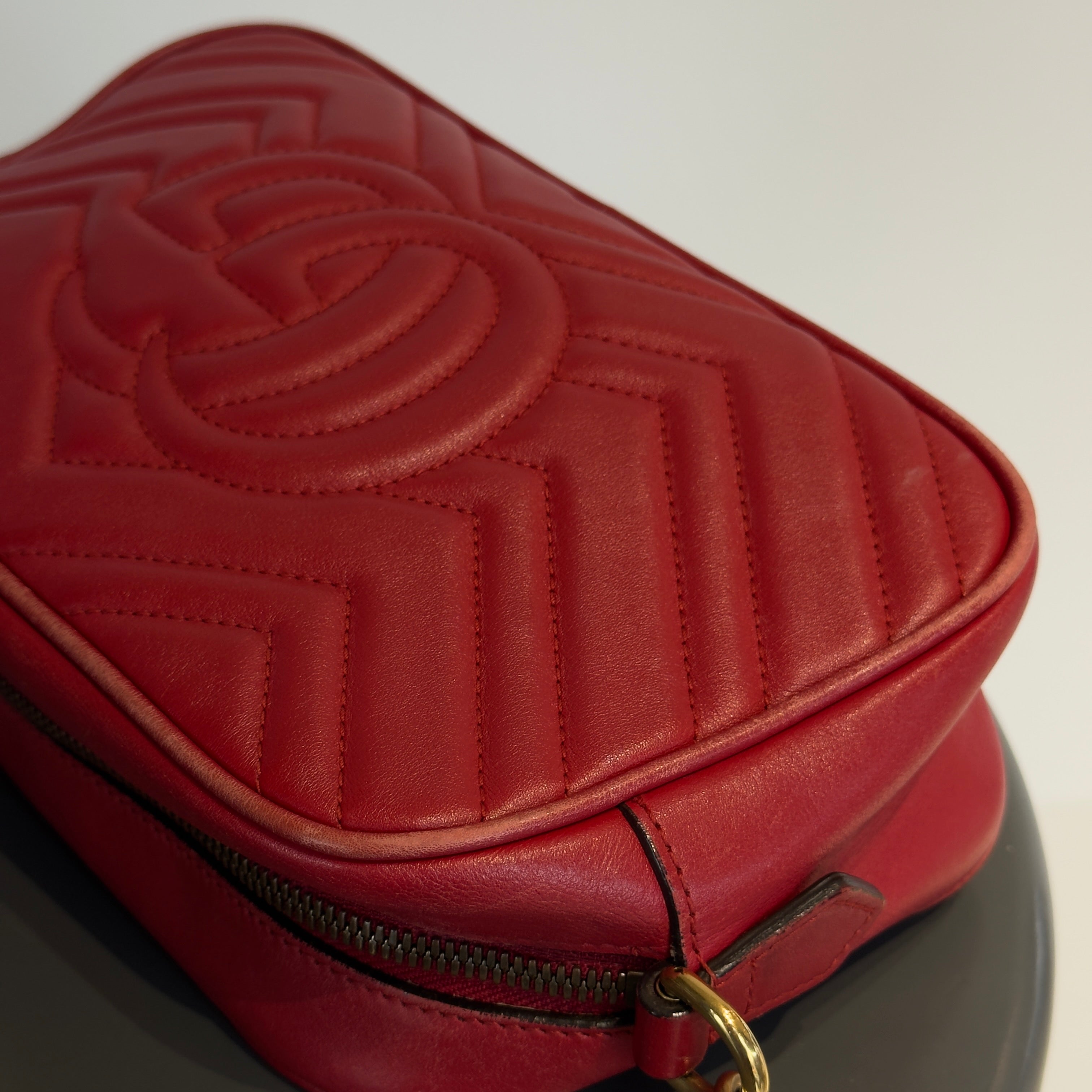 Gucci Red Marmont Crossbody Bag - Queen May