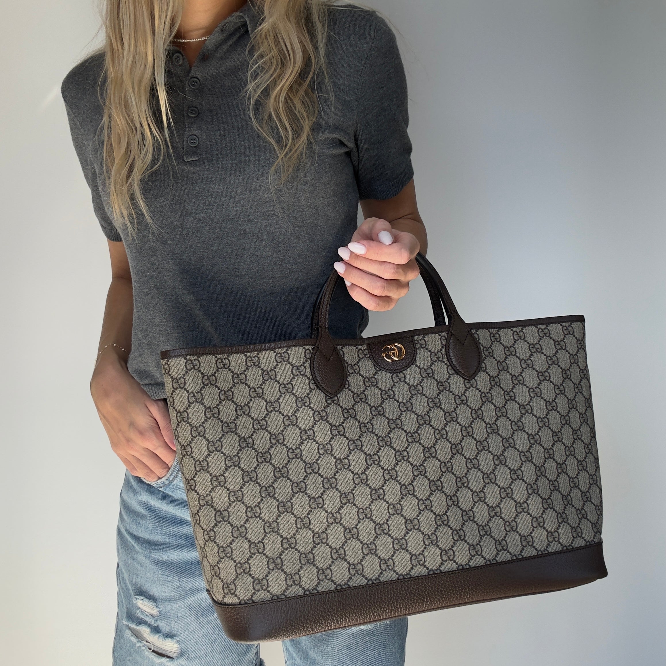 Gucci Ophidia Large Canvas Tote - Queen May