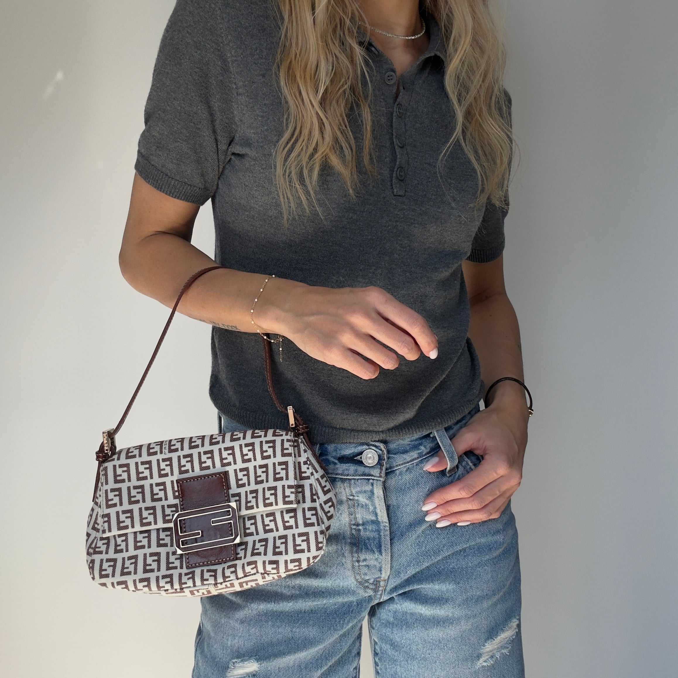 Fendi Zucchino Vitello Mini Mama Baguette - Queen May