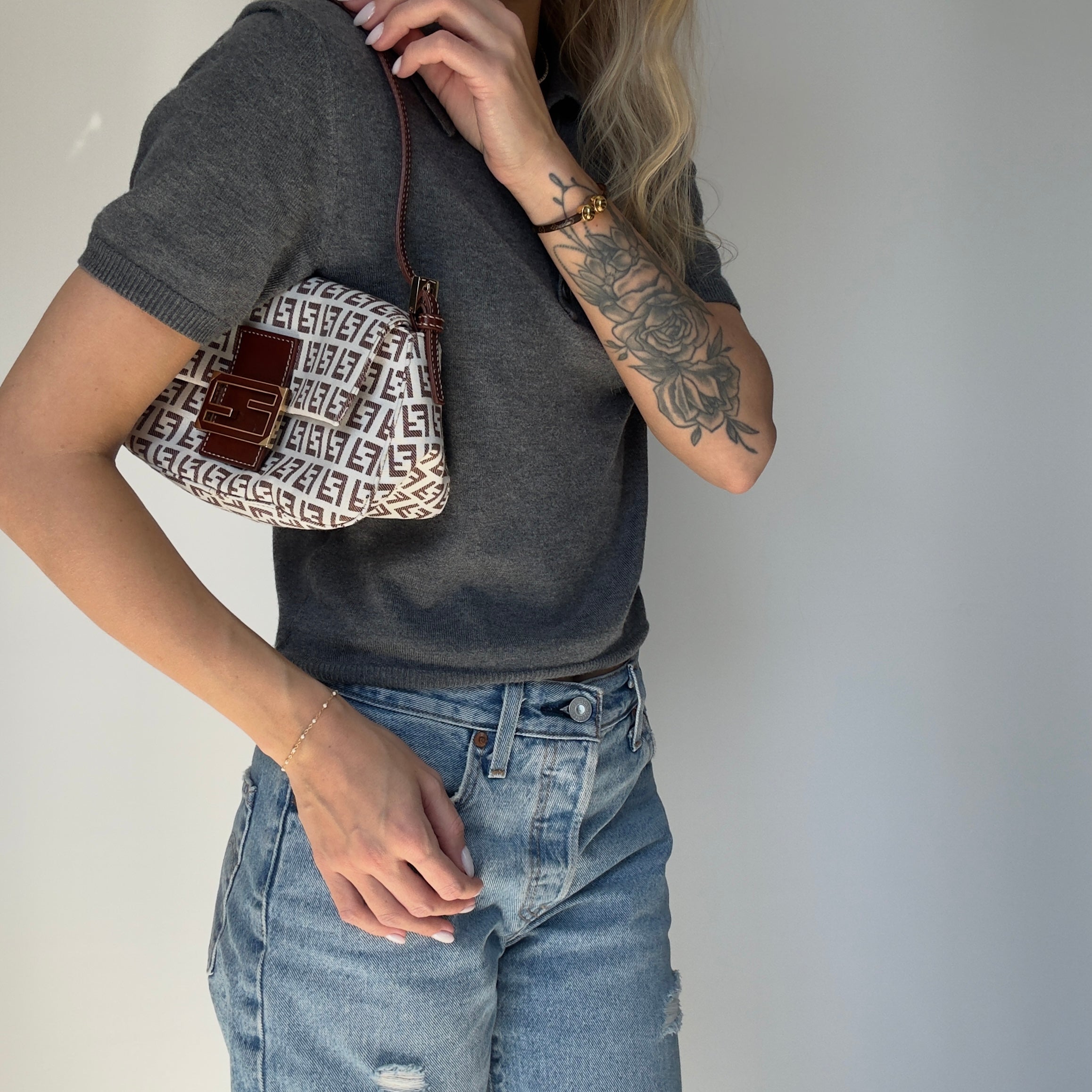 Fendi Zucchino Vitello Mini Mama Baguette - Queen May