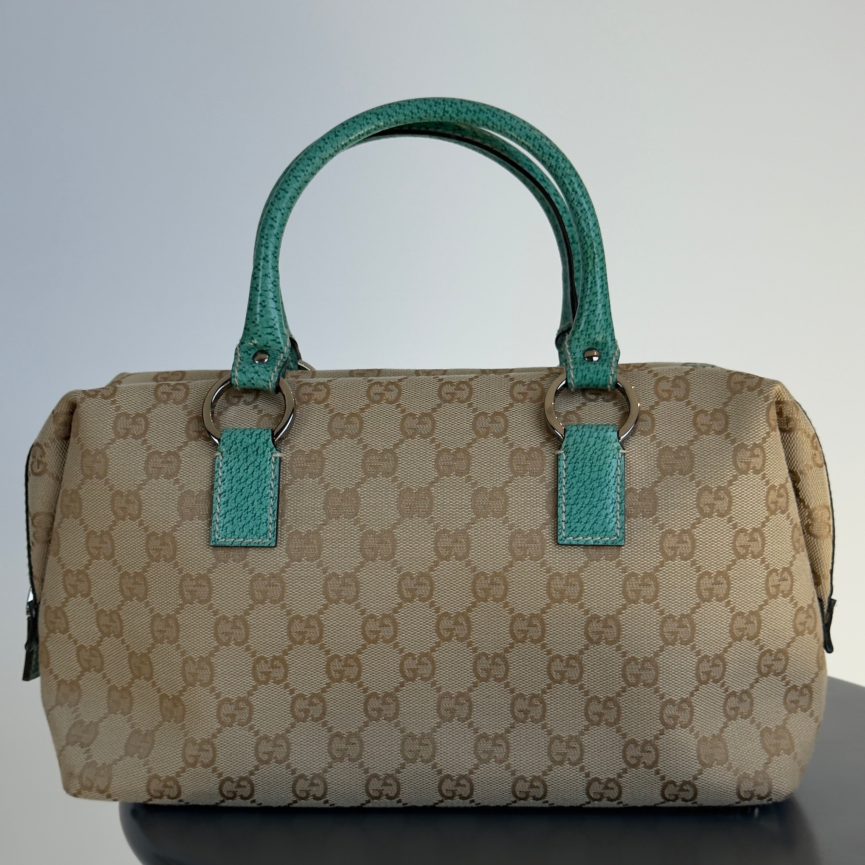 Gucci GG Canvas Boston Bag Teal - Queen May