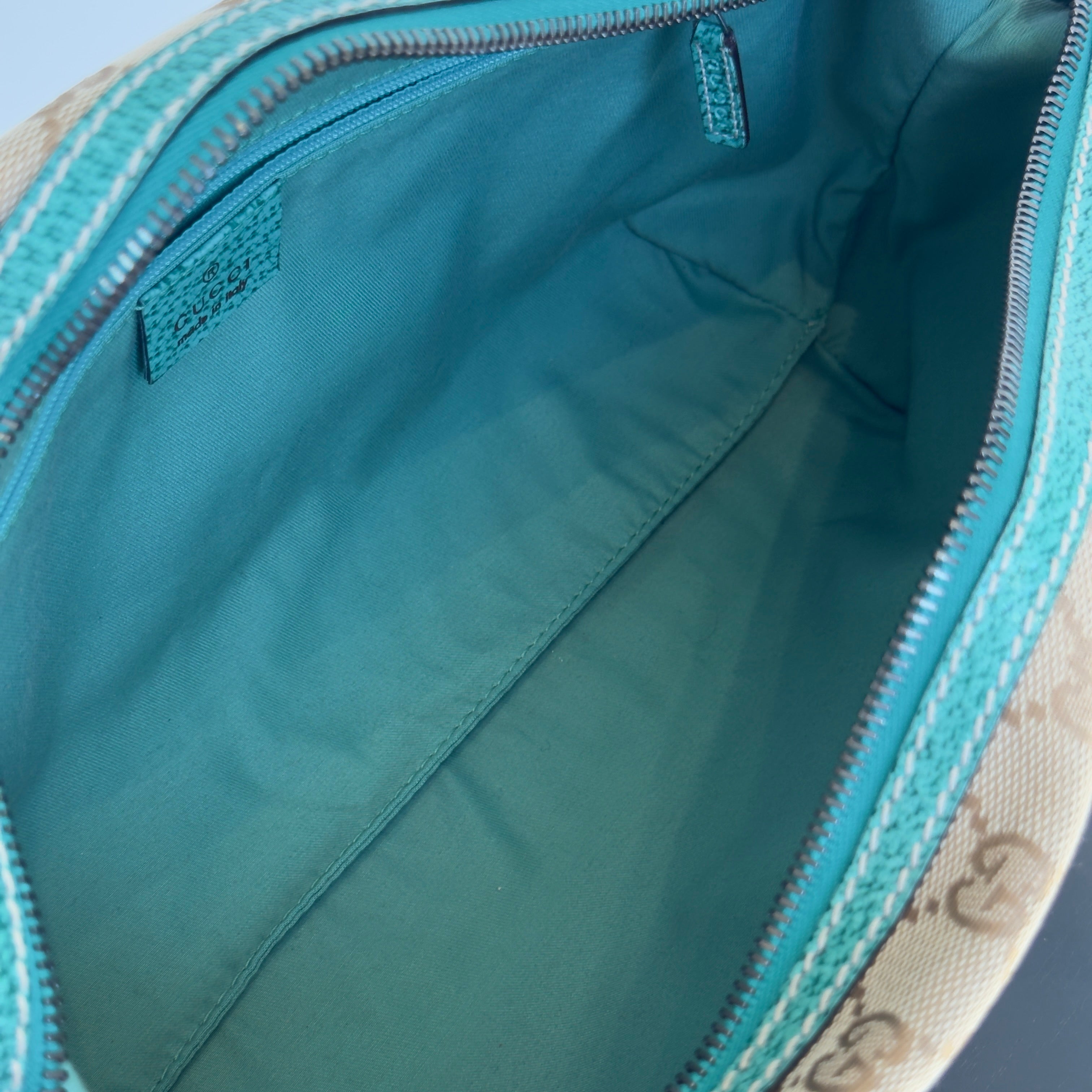 Gucci GG Canvas Boston Bag Teal - Queen May