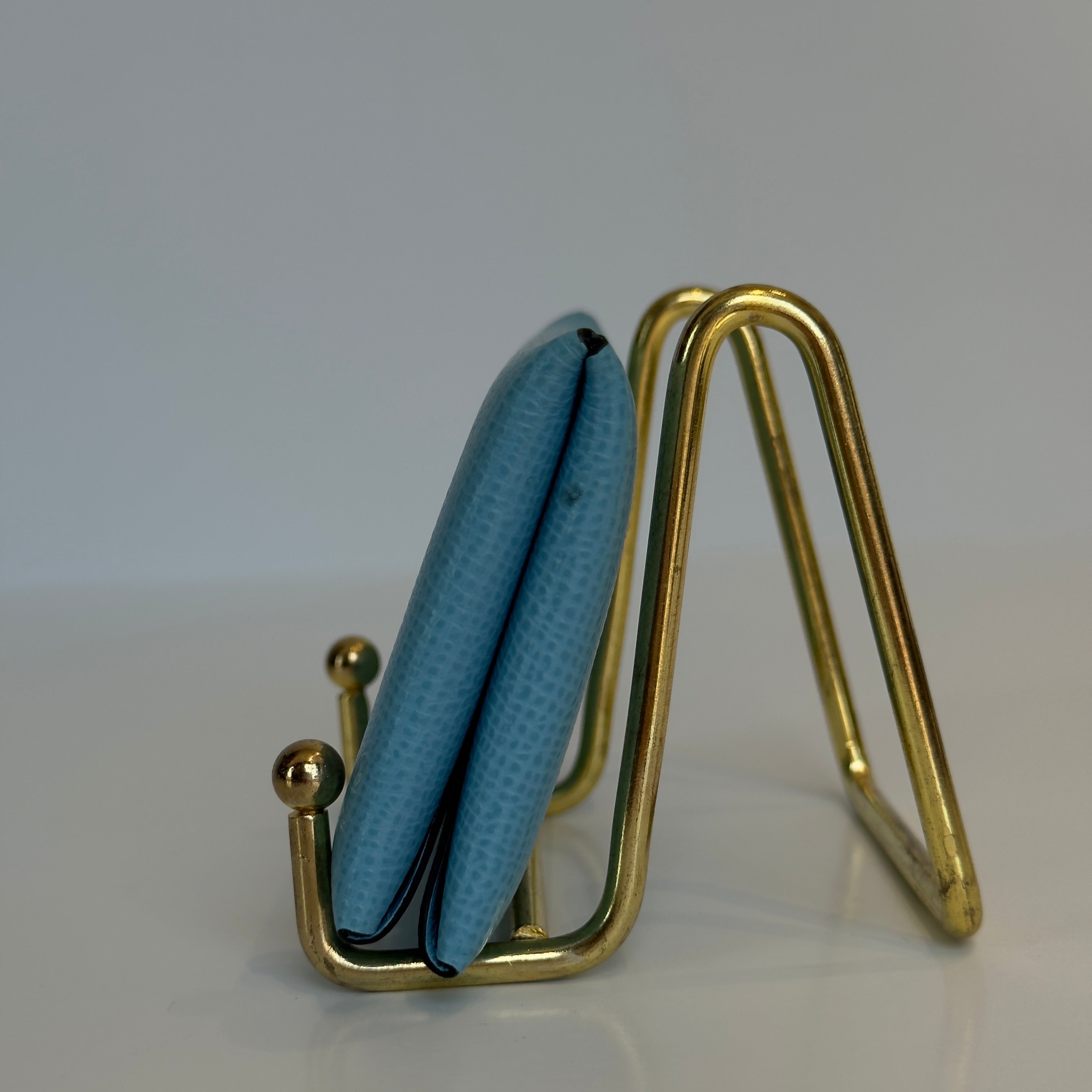 Hermes Blue Calvi Card Holder - Queen May